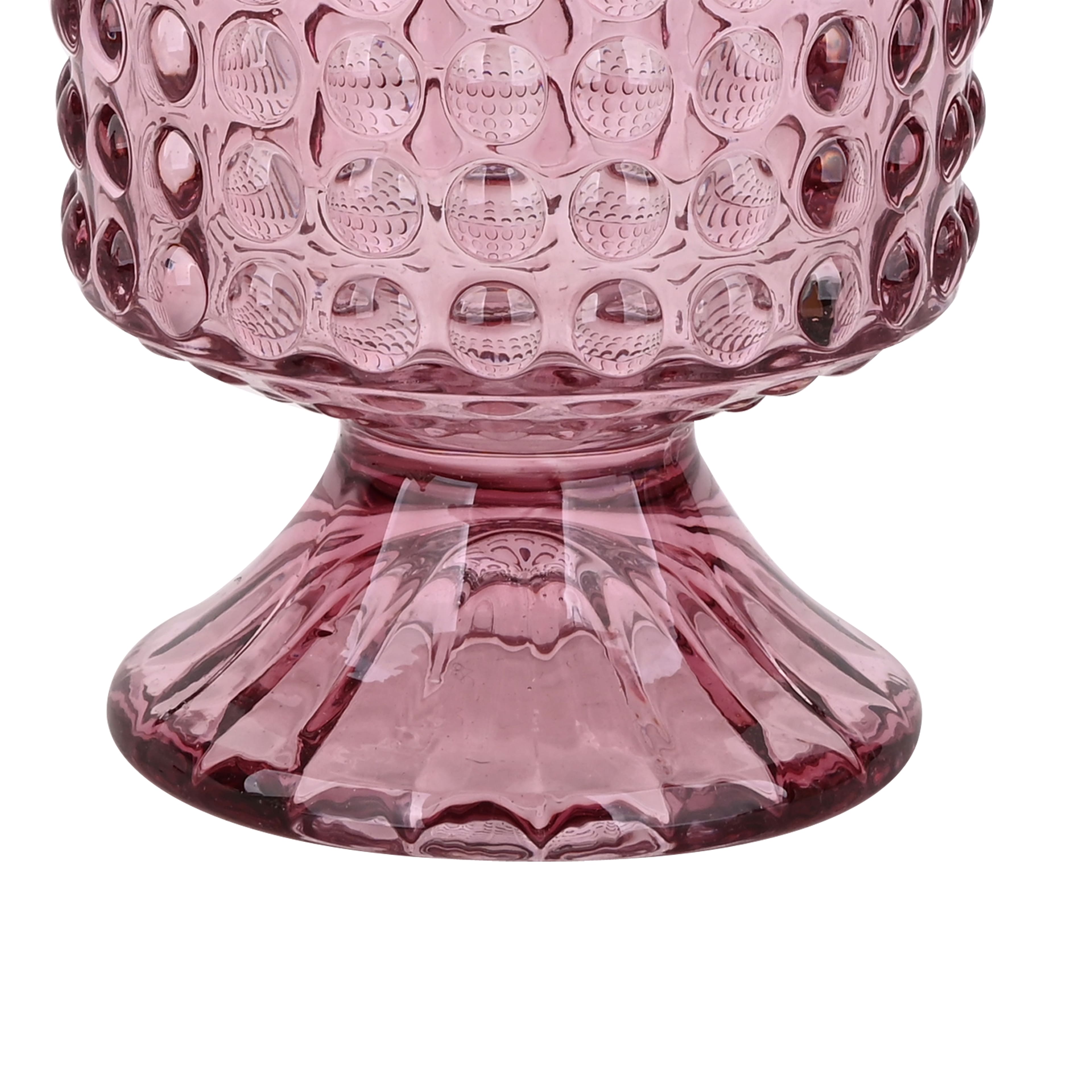 7&#x22; Pink Hobnail Glass Container by Ashland&#xAE;