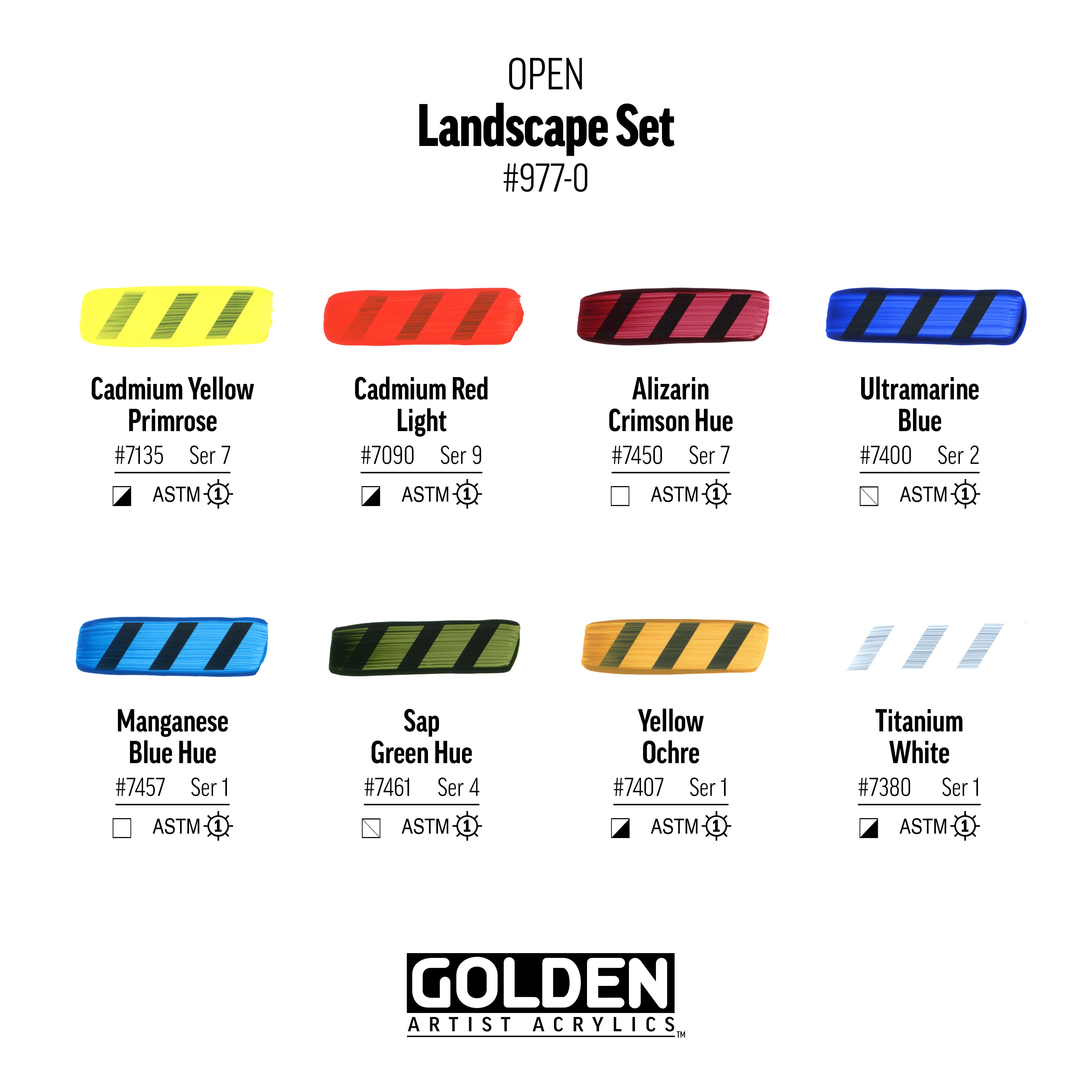 Golden® OPEN Slow-Drying Acrylics Landscape Set