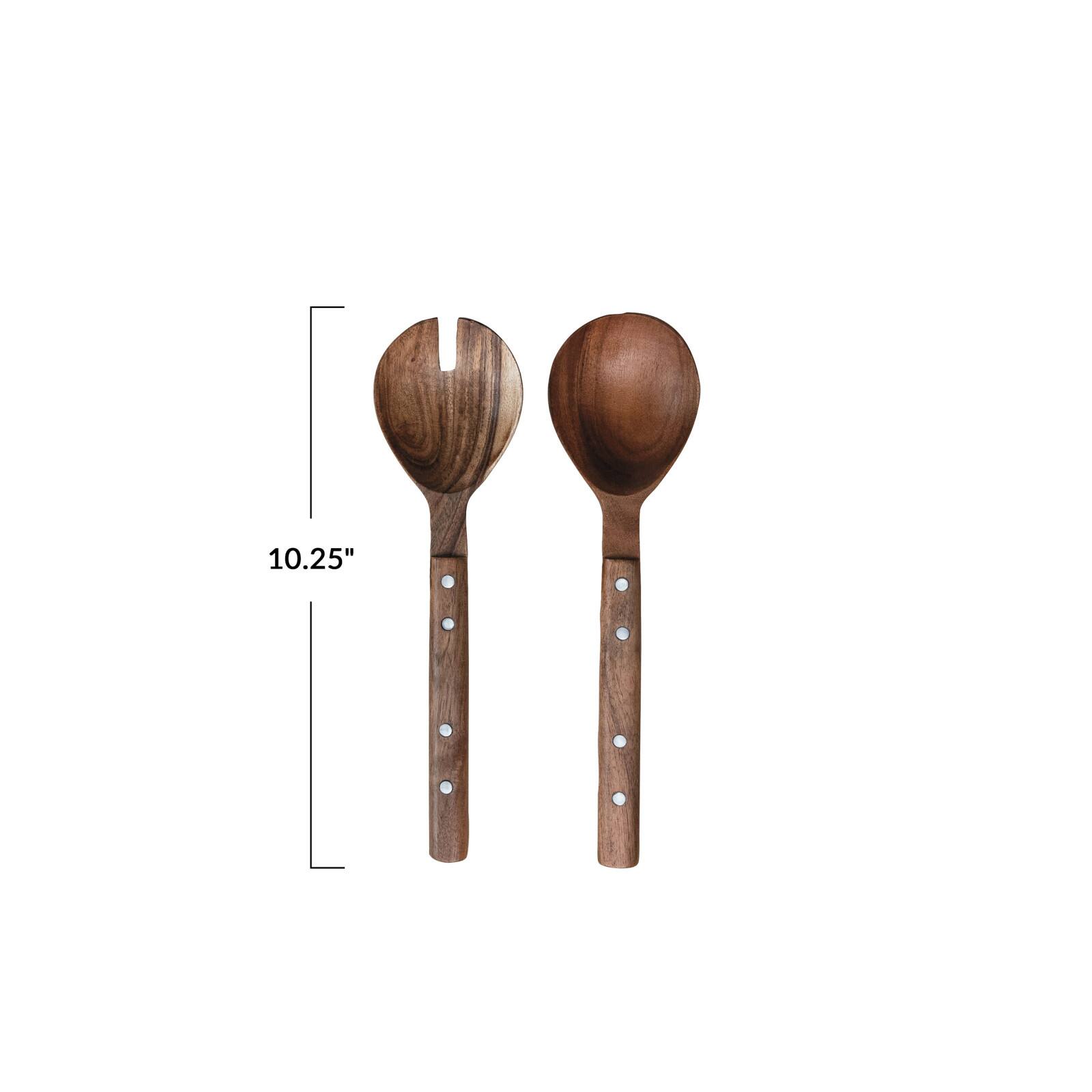 Hello Honey&#xAE; Natural Rustic Charm Mango Wood Salad Server Set