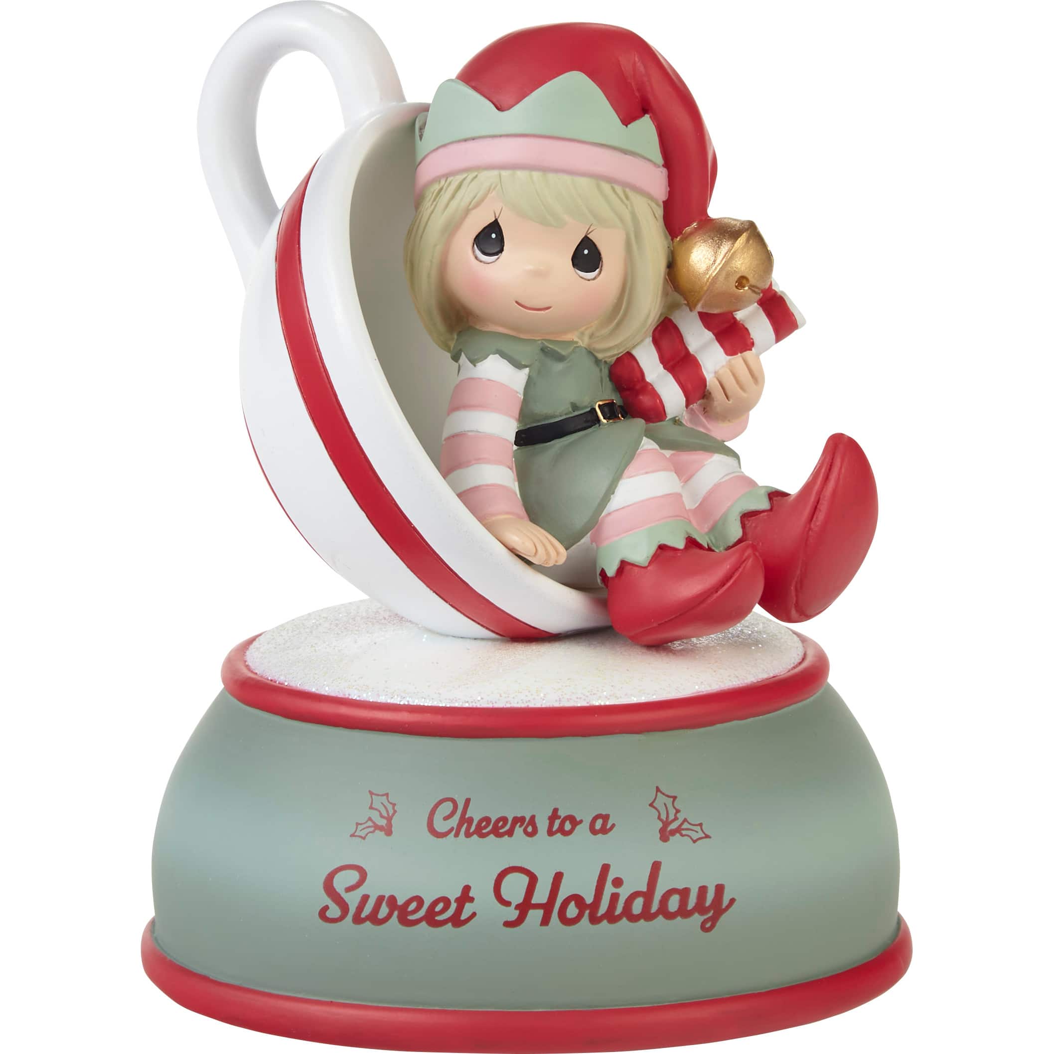 Precious Moments 5&#x22; Cheers to A Sweet Holiday Musical Figurine