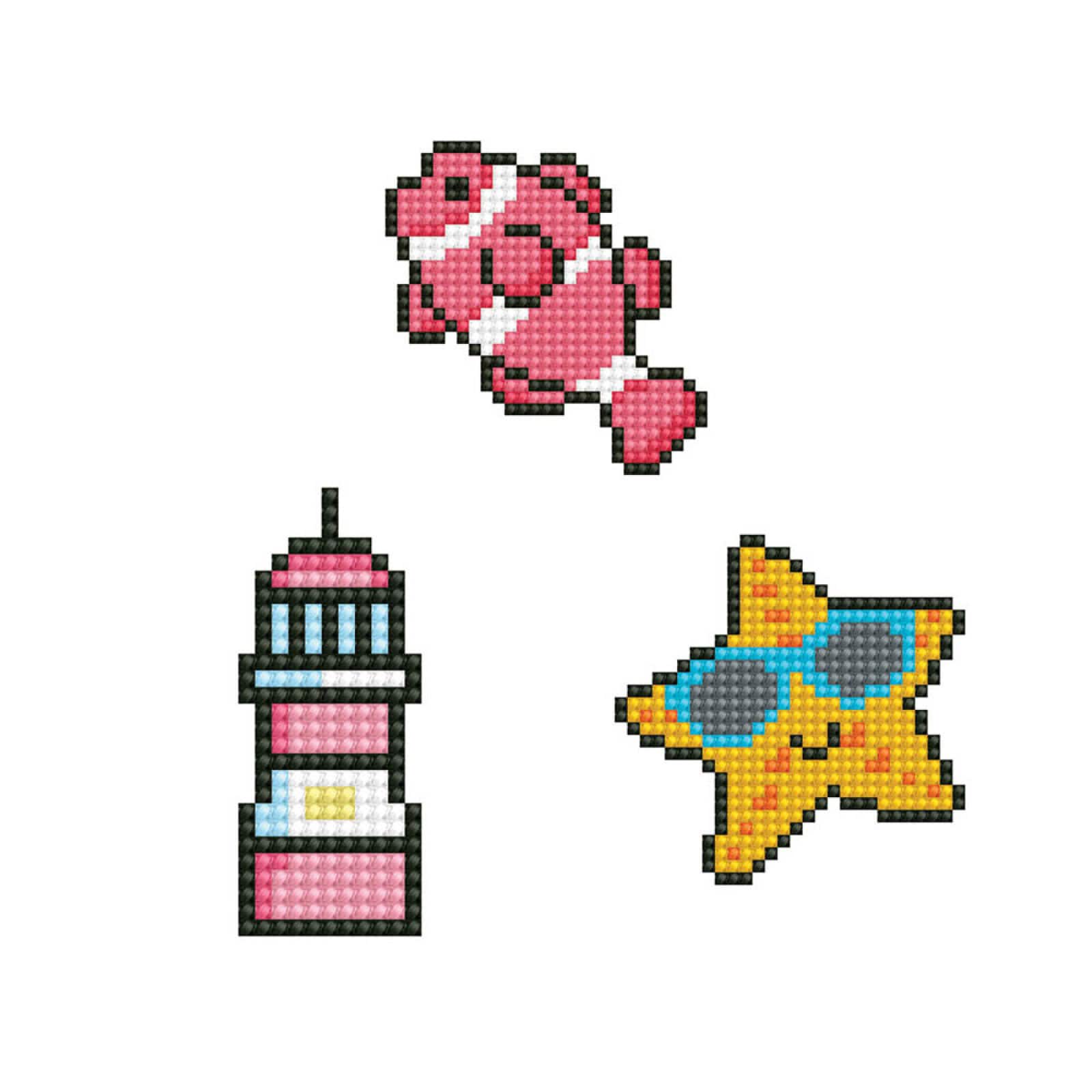 Diamond Dotz&#xAE; Beginner Bubbles, Fish, Starfish, Light House DOTZIES Stickers Diamond Painting Artwork Kit