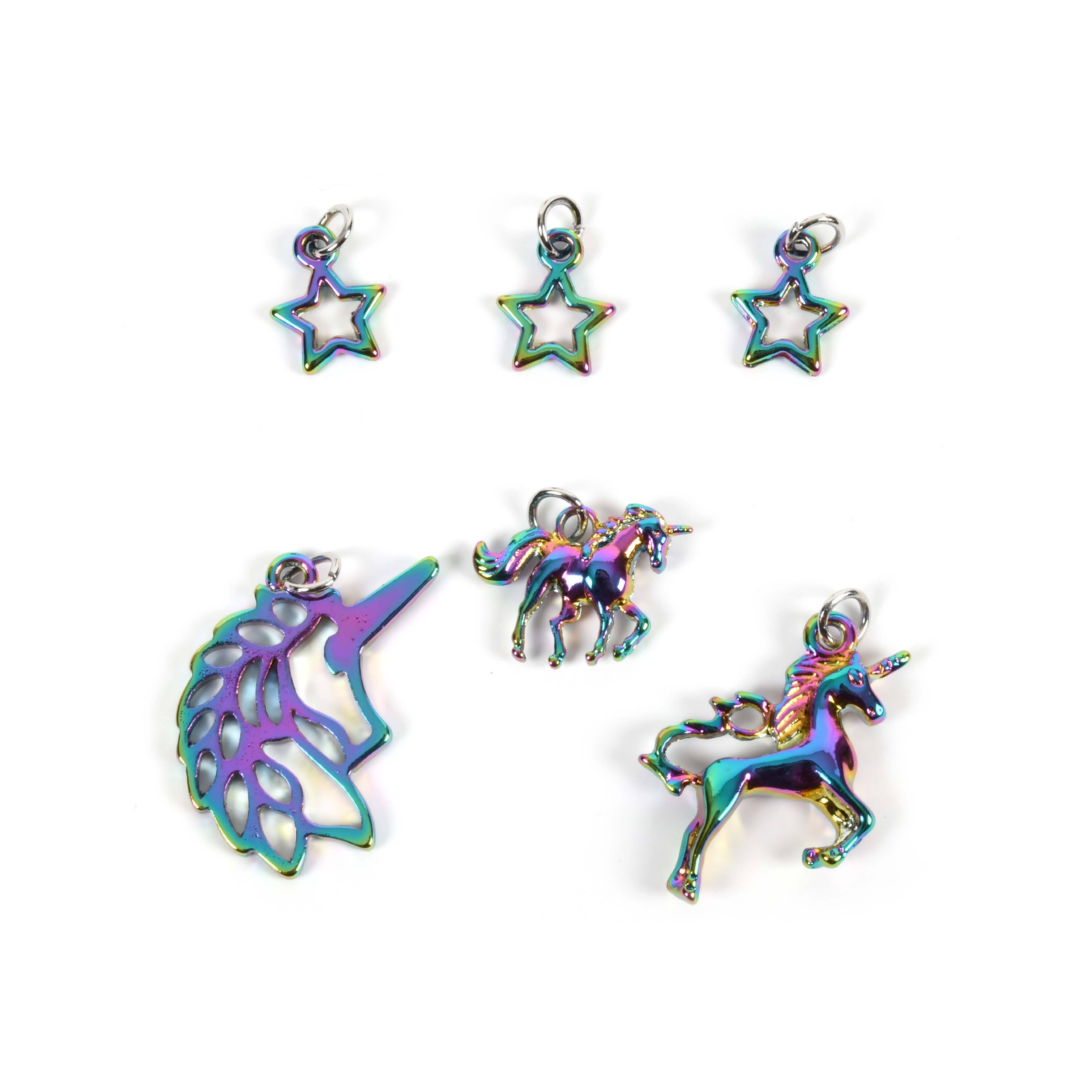 Oil Slick Unicorn Charm Set by Bead Landing&#x2122;