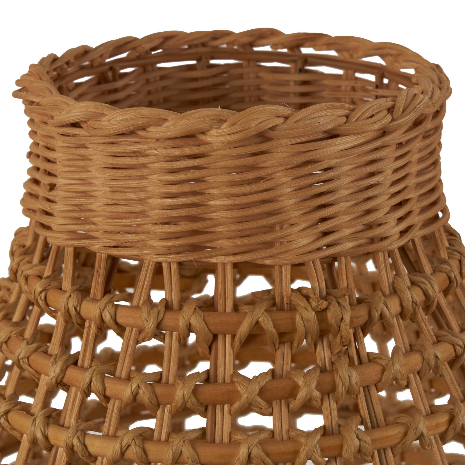 30.5" Brown Open Frame Woven Rattan Vase