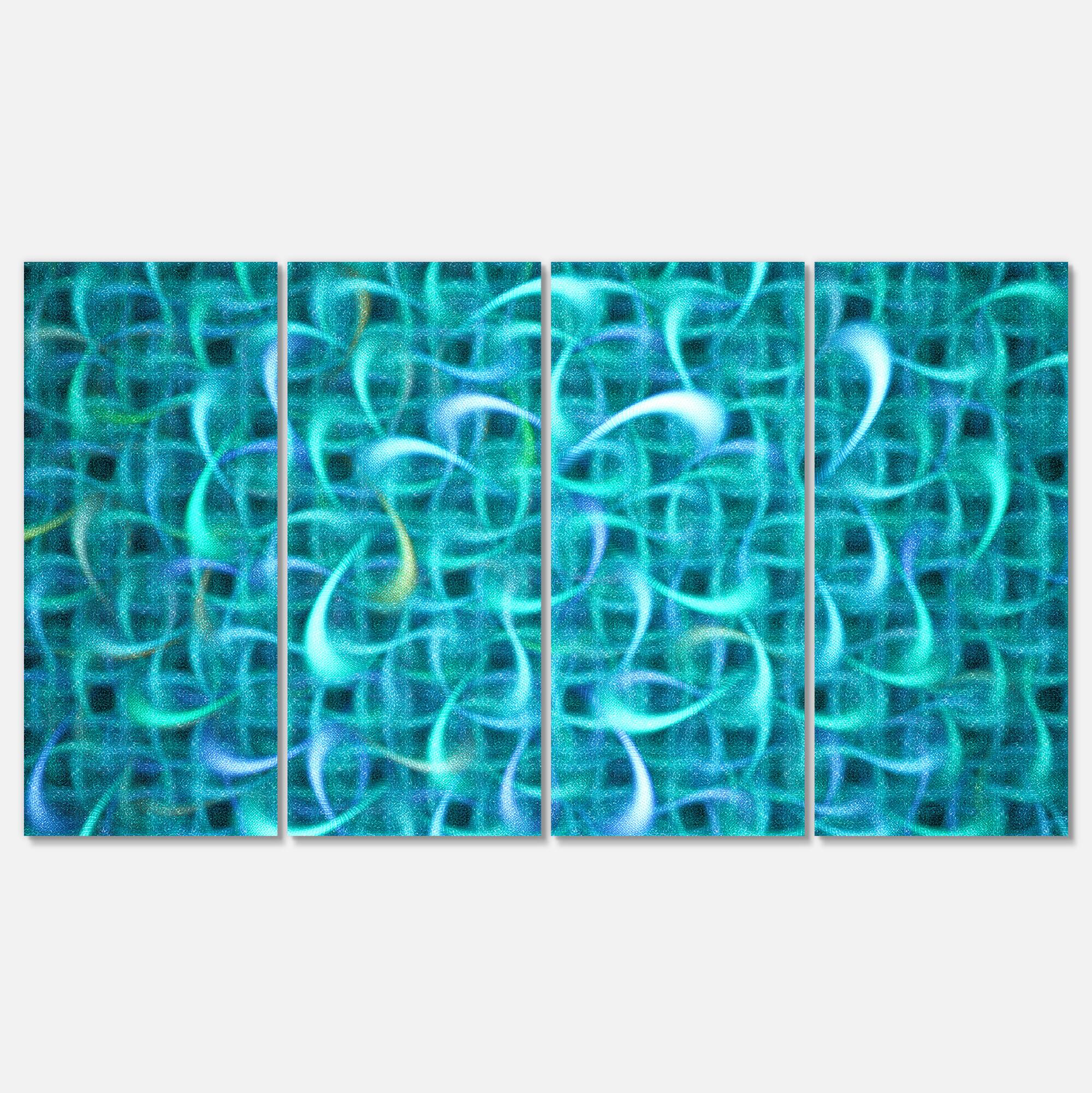 Designart - Turquoise Watercolor Fractal Pattern - Abstract Art on Canvas