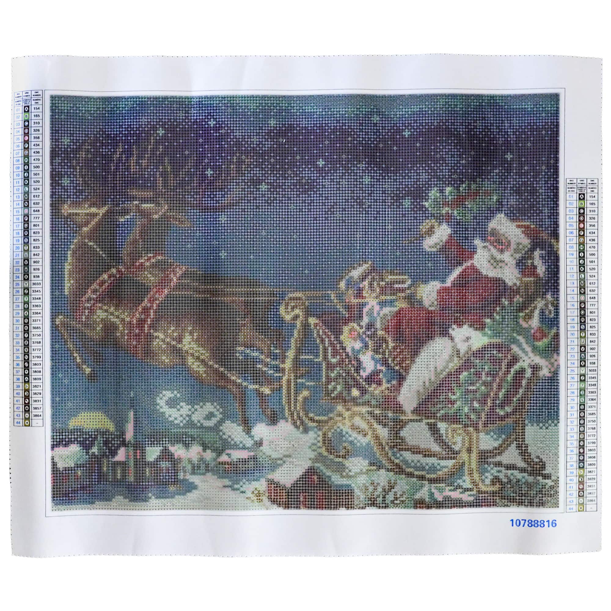 16&#x22; x 20&#x22; Santa Sleigh Diamond Art Kit by Make Market&#xAE;