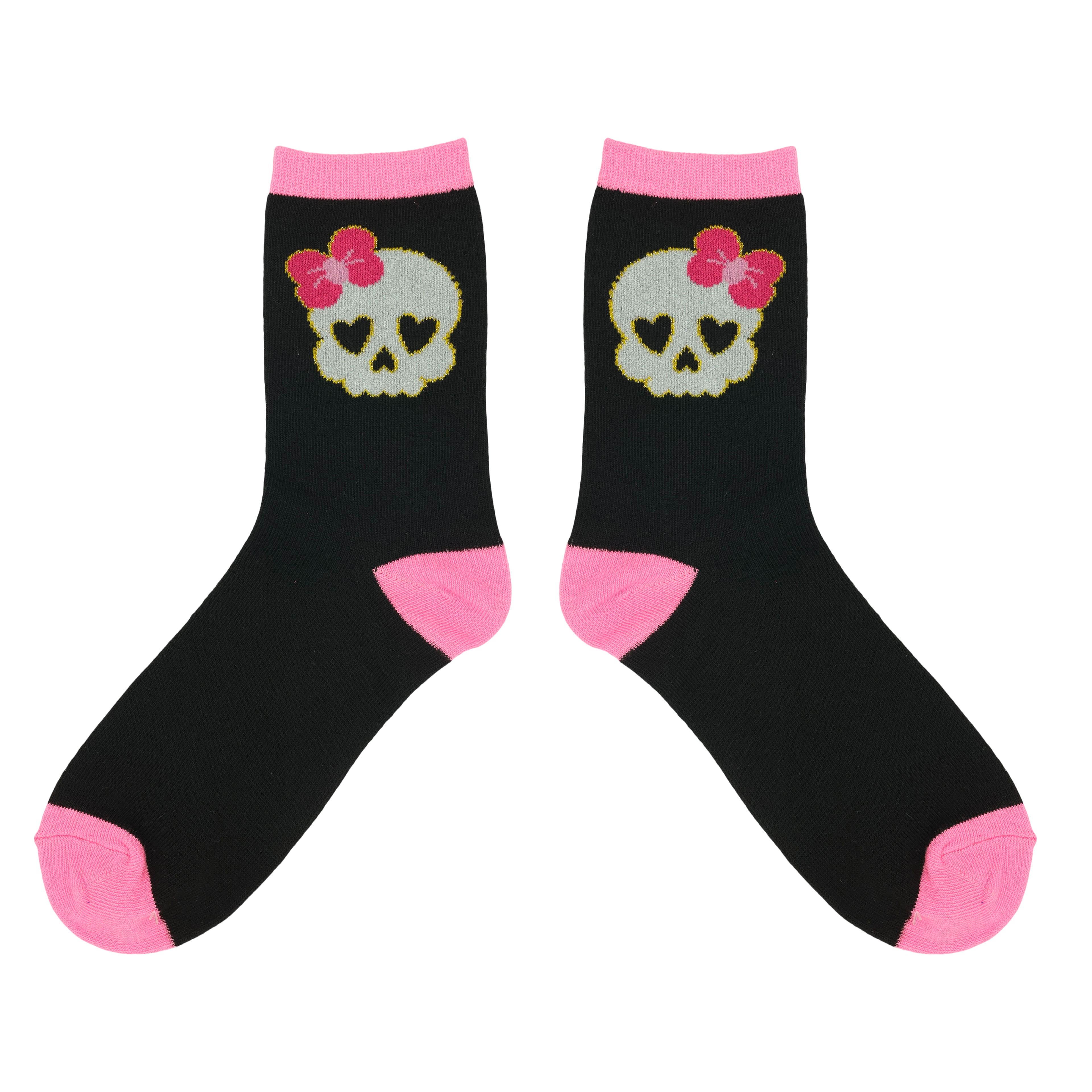 Sweet &#x26; Spooky Skull Adult Quarter Crew Socks by Celebrate It&#x2122;
