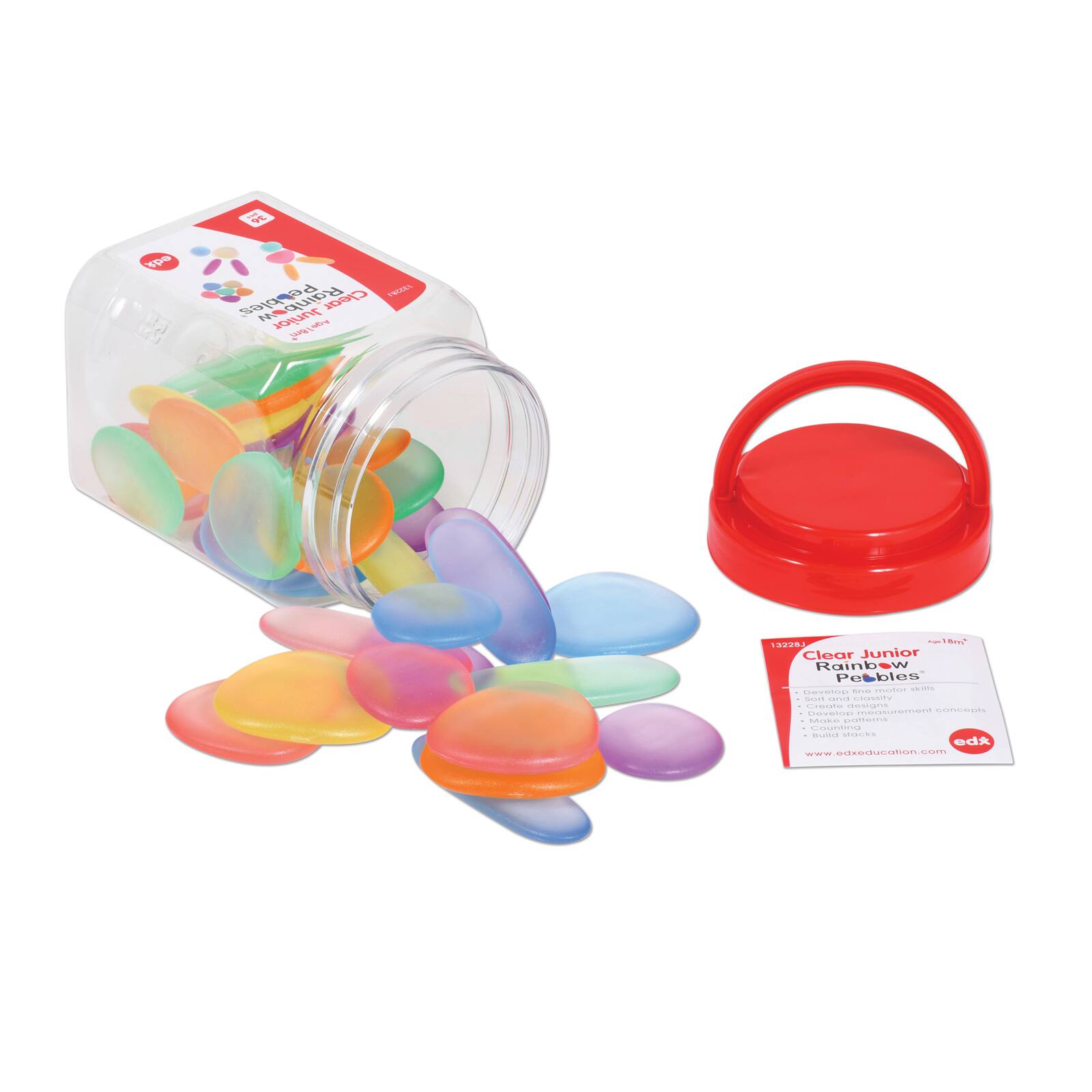 Edx Education® Clear Junior Rainbow Pebbles