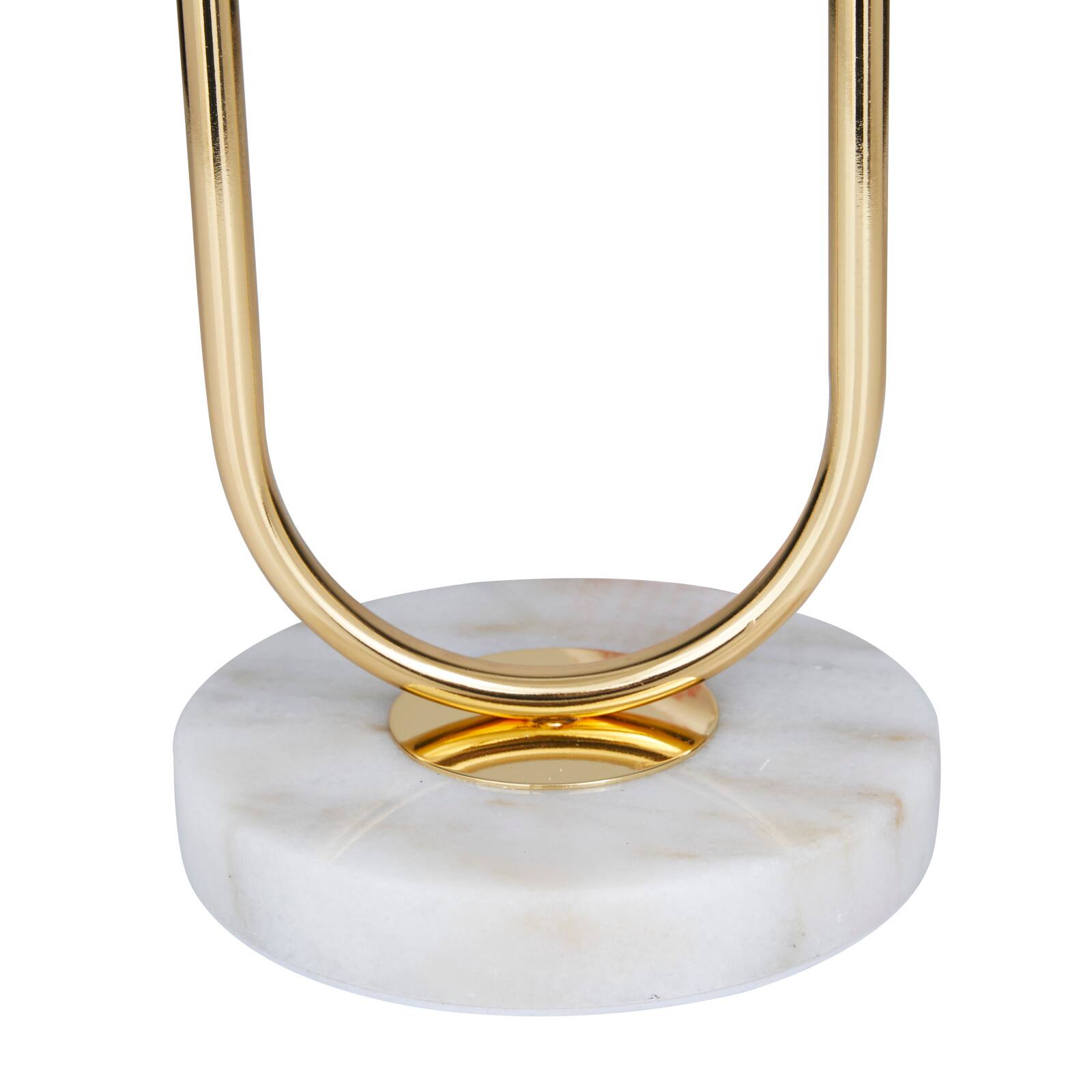 CosmoLiving by Cosmopolitan White Marble Modern Accent Lamp, 20" x 12" x 12"