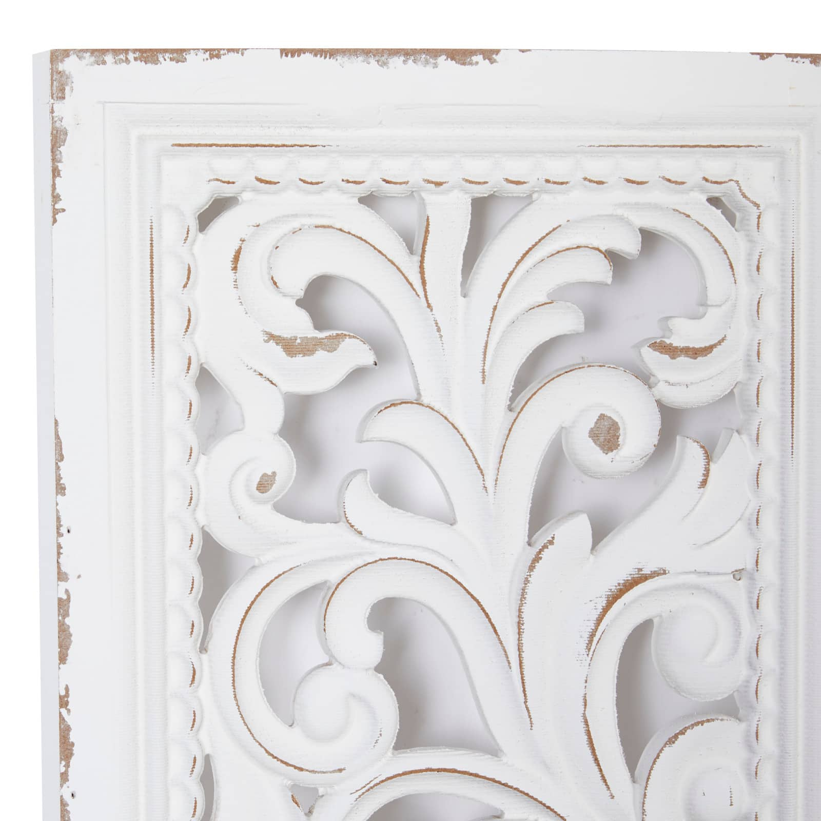 50&#x22; White Wood Traditional Abstract Wall Decor, 2ct.