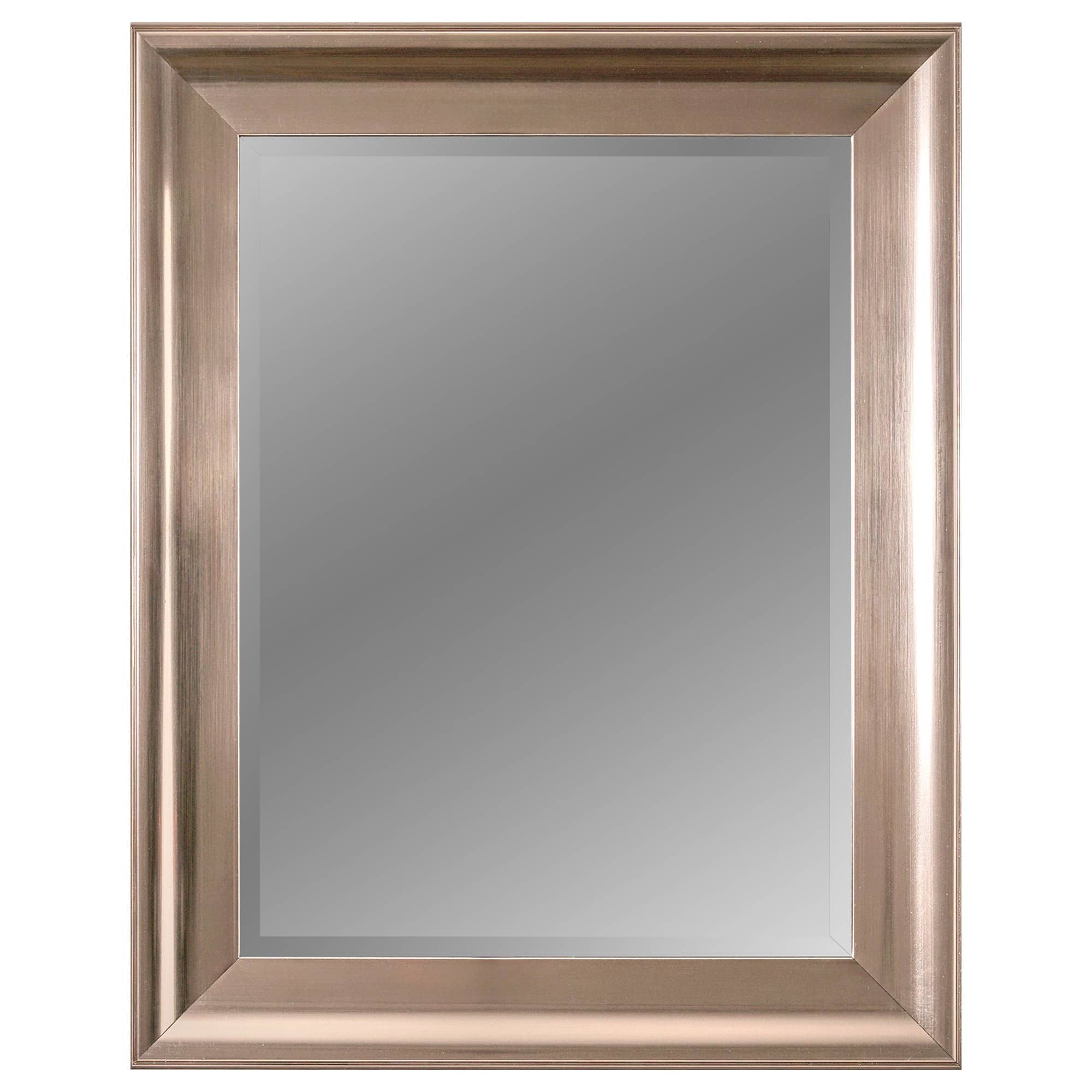 Head West Traditional Brushed Nickel Framed Wall Vanity Mirror - 24&#x22; x 30&#x22;