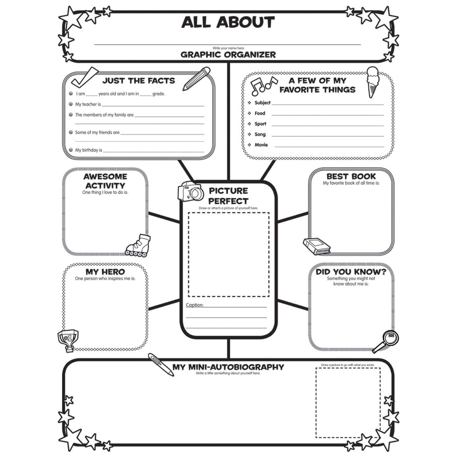 Scholastic&#xAE; All-About-Me Web Graphic Organizer Poster, Grades 3-6, 30ct.