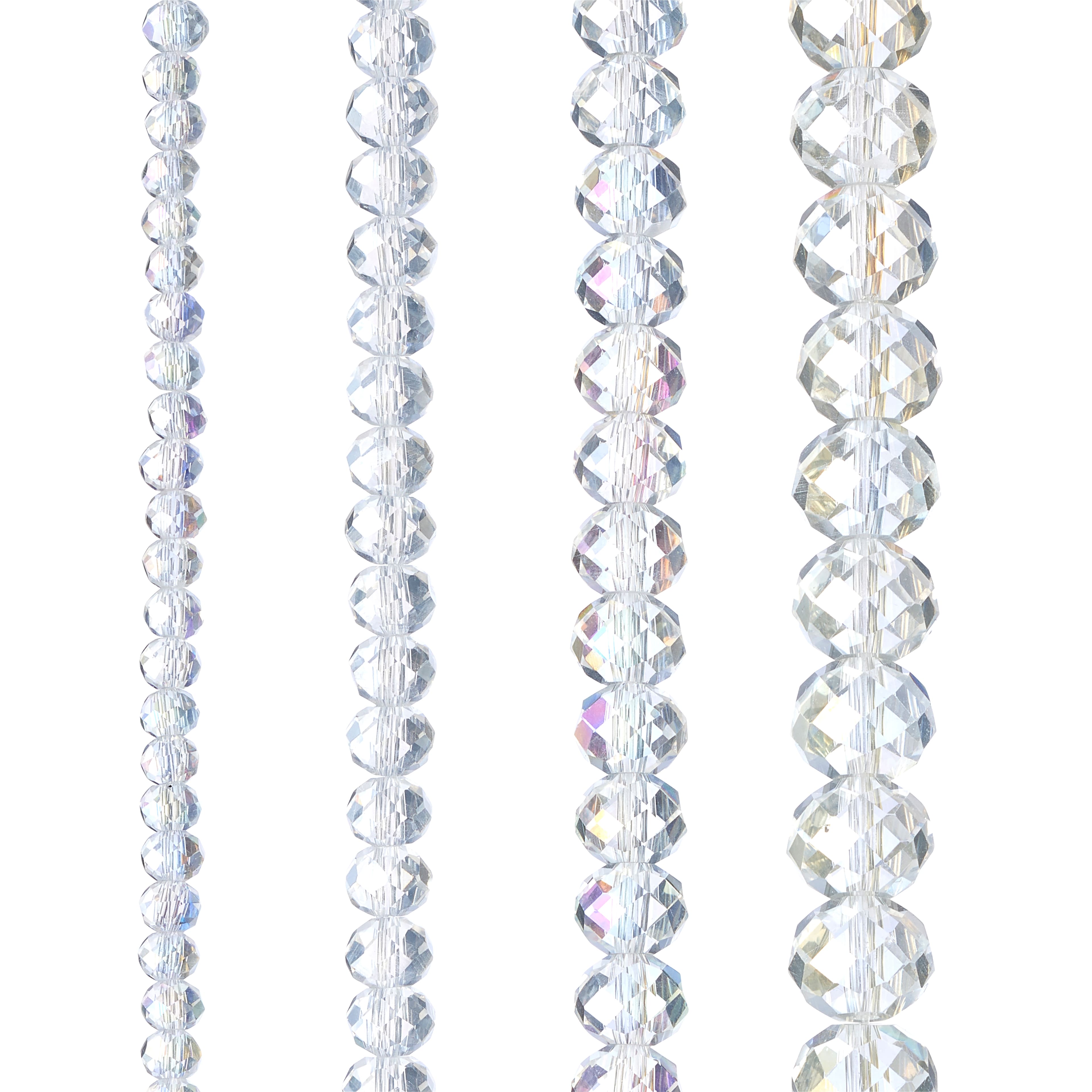 Iridescent Blue Large Glass Lentil Beads, 18mm by Bead Landing
