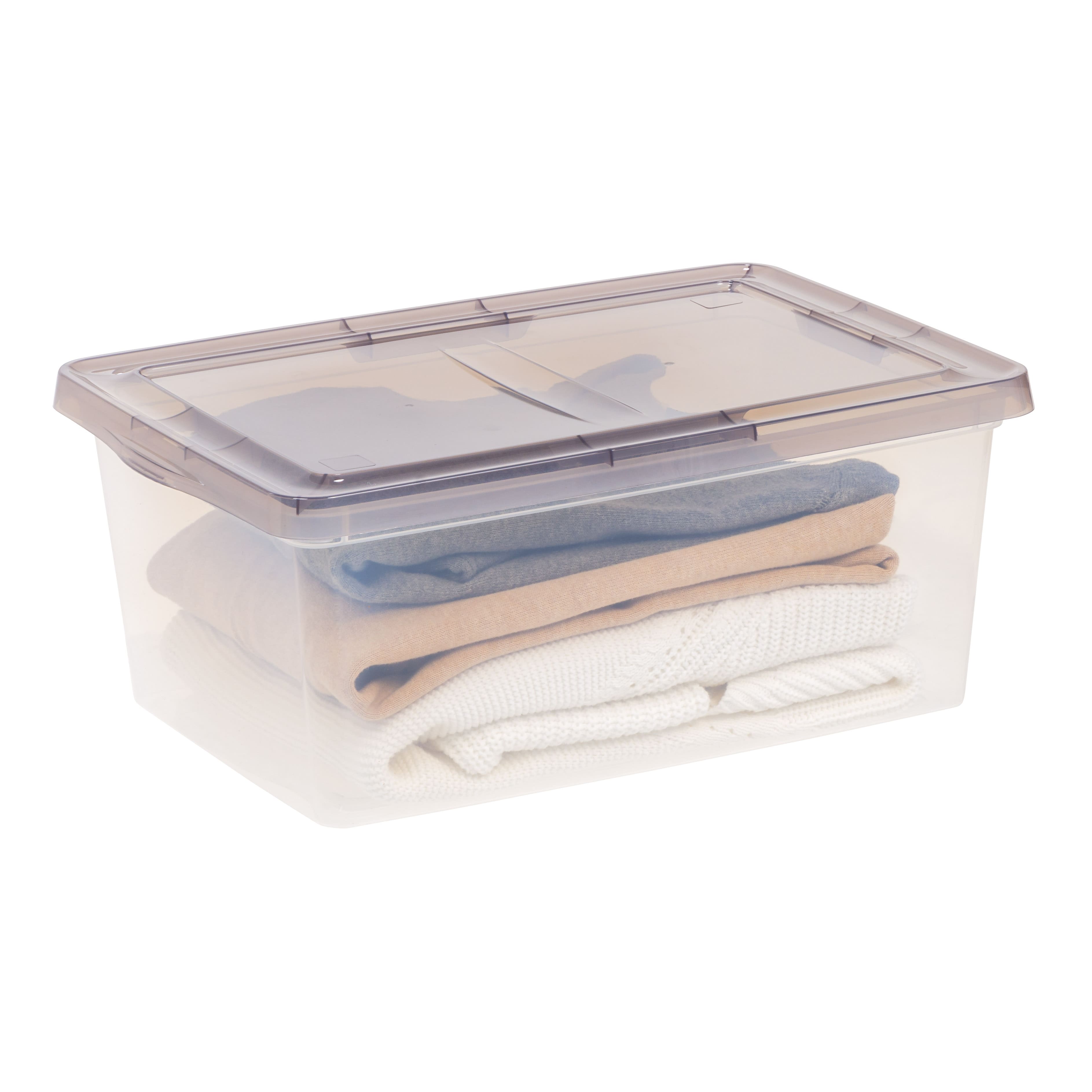 IRIS&#xAE; 17qt. Clear Snap Top Storage Box with Gray Lid