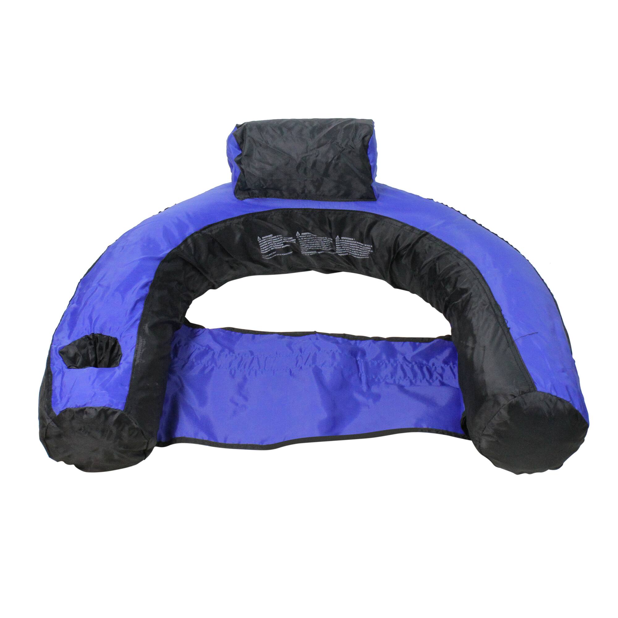 2ft. Inflatable Blue & Black U-Seat Swimming Pool Lounger