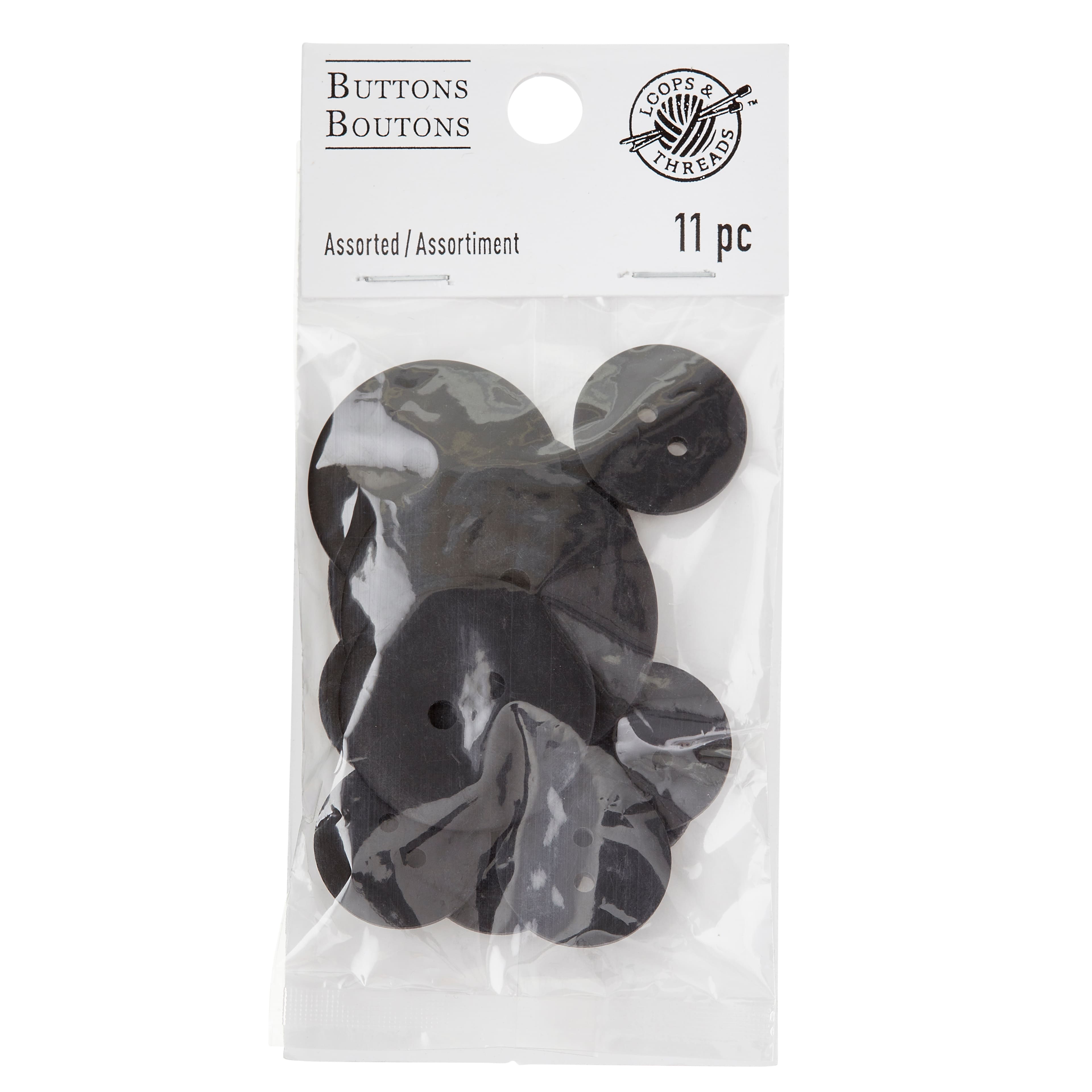 12 Packs: 11 ct. (132 total) Favorite Findings&#x2122; Jet Black Buttons