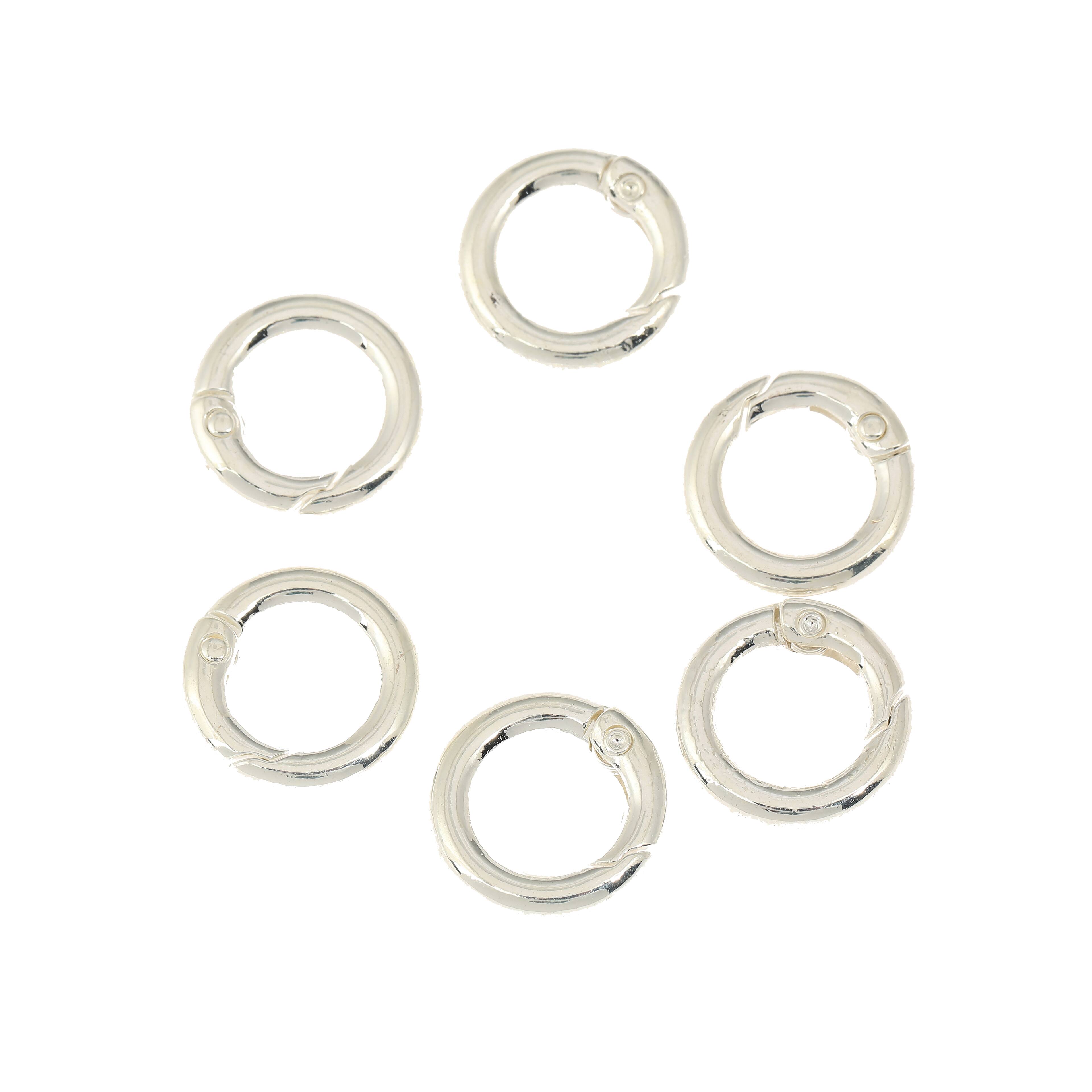 12 Packs: 6 ct. (72 total) 20mm Metal Round Hinged Closures by Bead Landing™