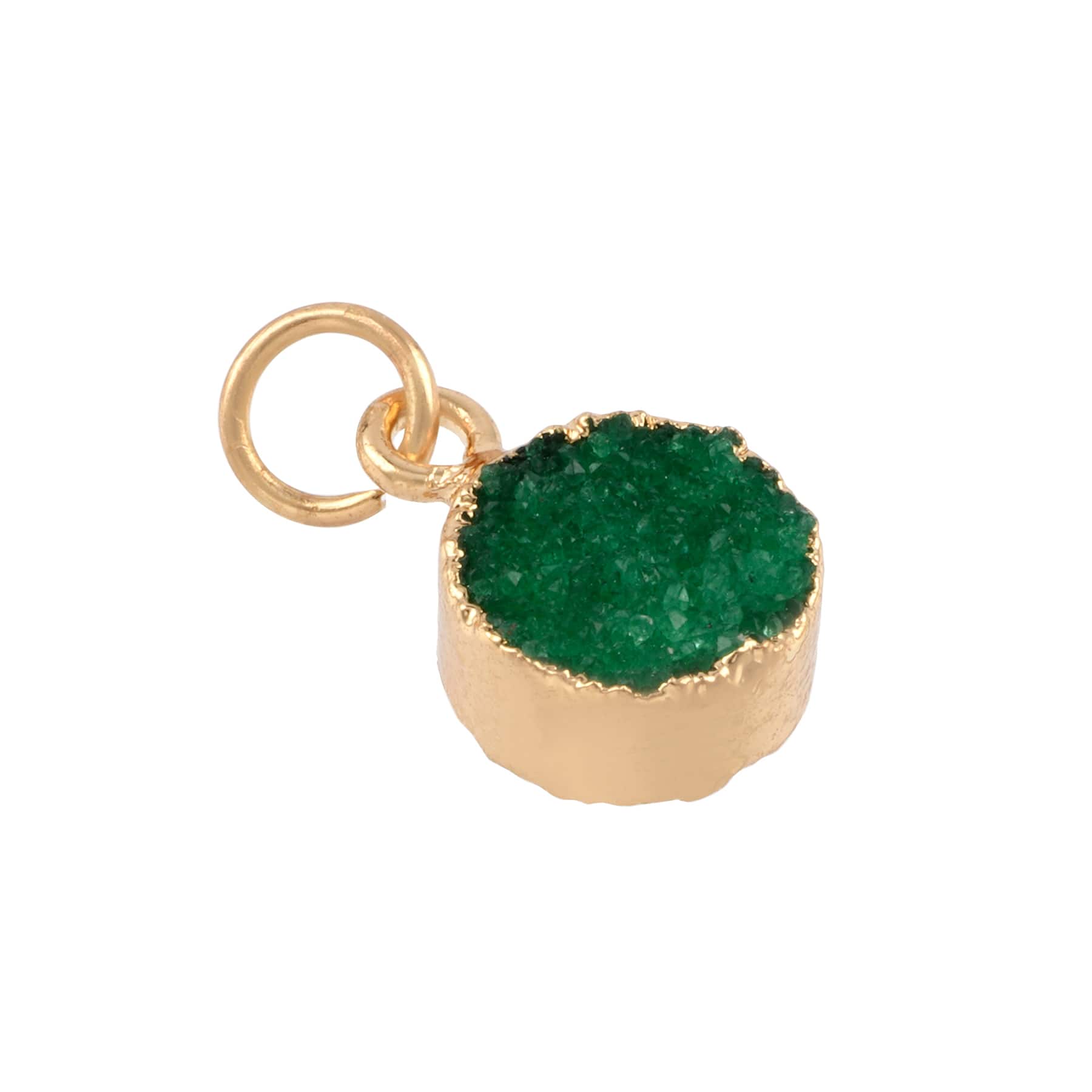 Round Green Dyed Quartz Charm by Bead Landing&#x2122;