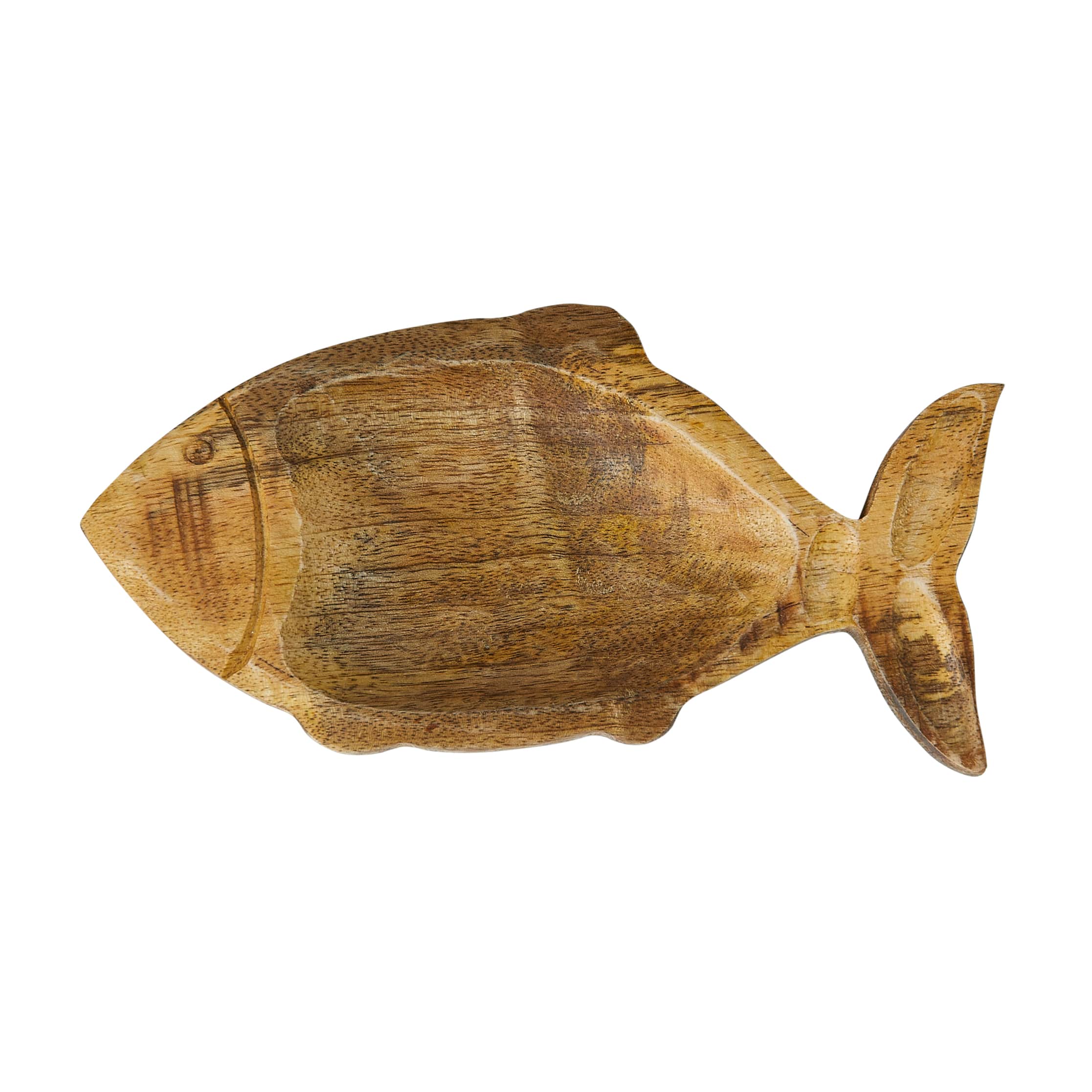 Hello Honey&#xAE; 8&#x22; Coastal Carved Fish-Shaped Wood Serving Tray