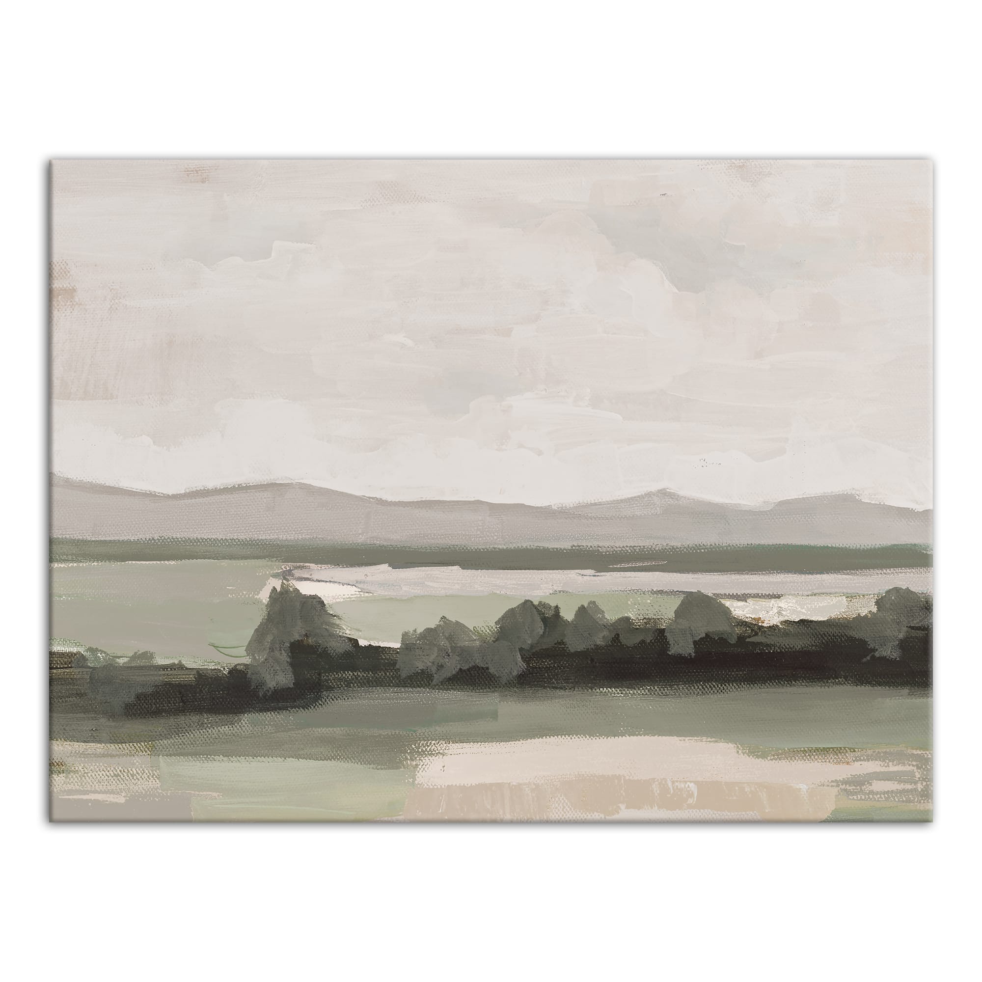 Soft Greige Landscape Canvas Wall Art