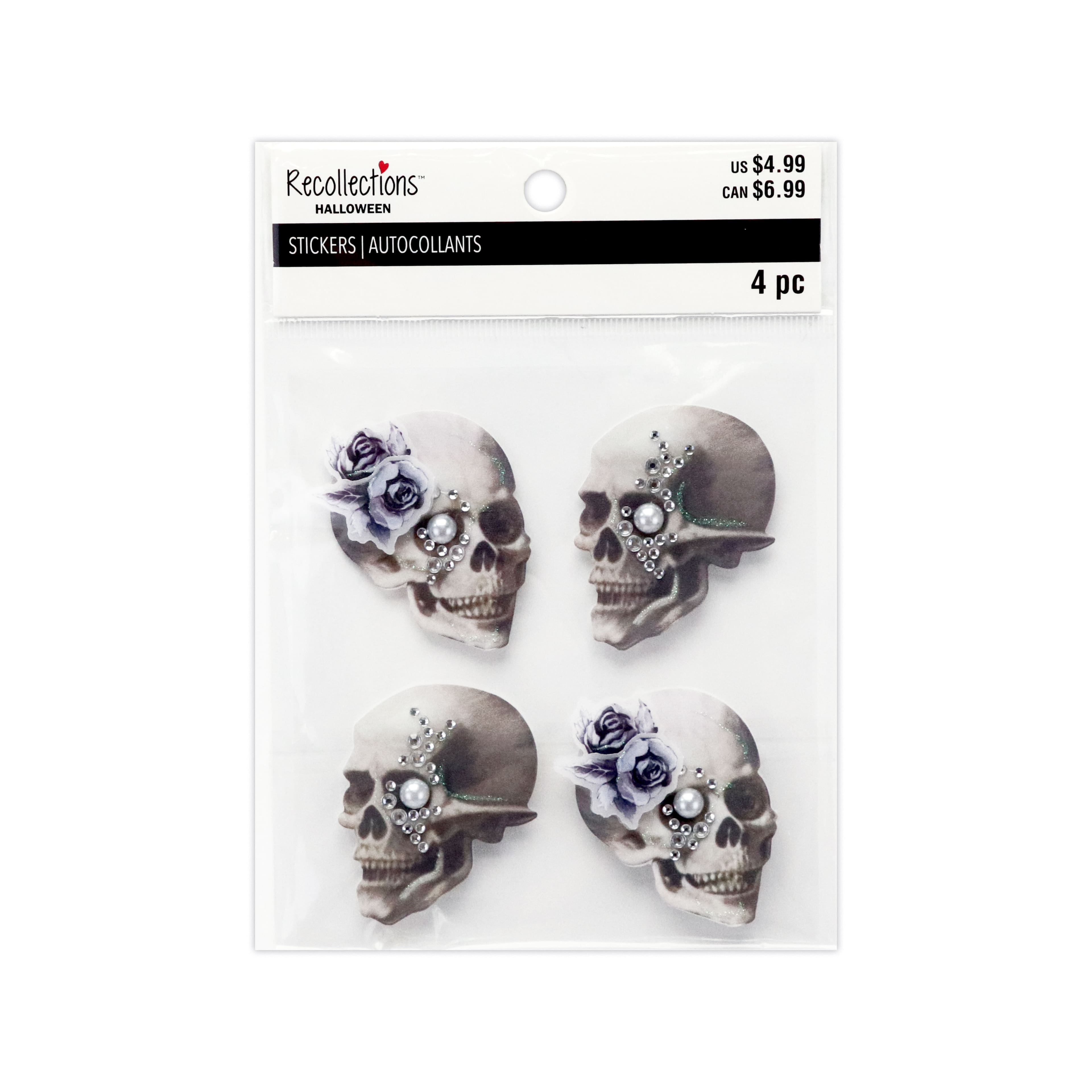 Halloween Vellum Skulls Dimensional Stickers by Recollections&#x2122;