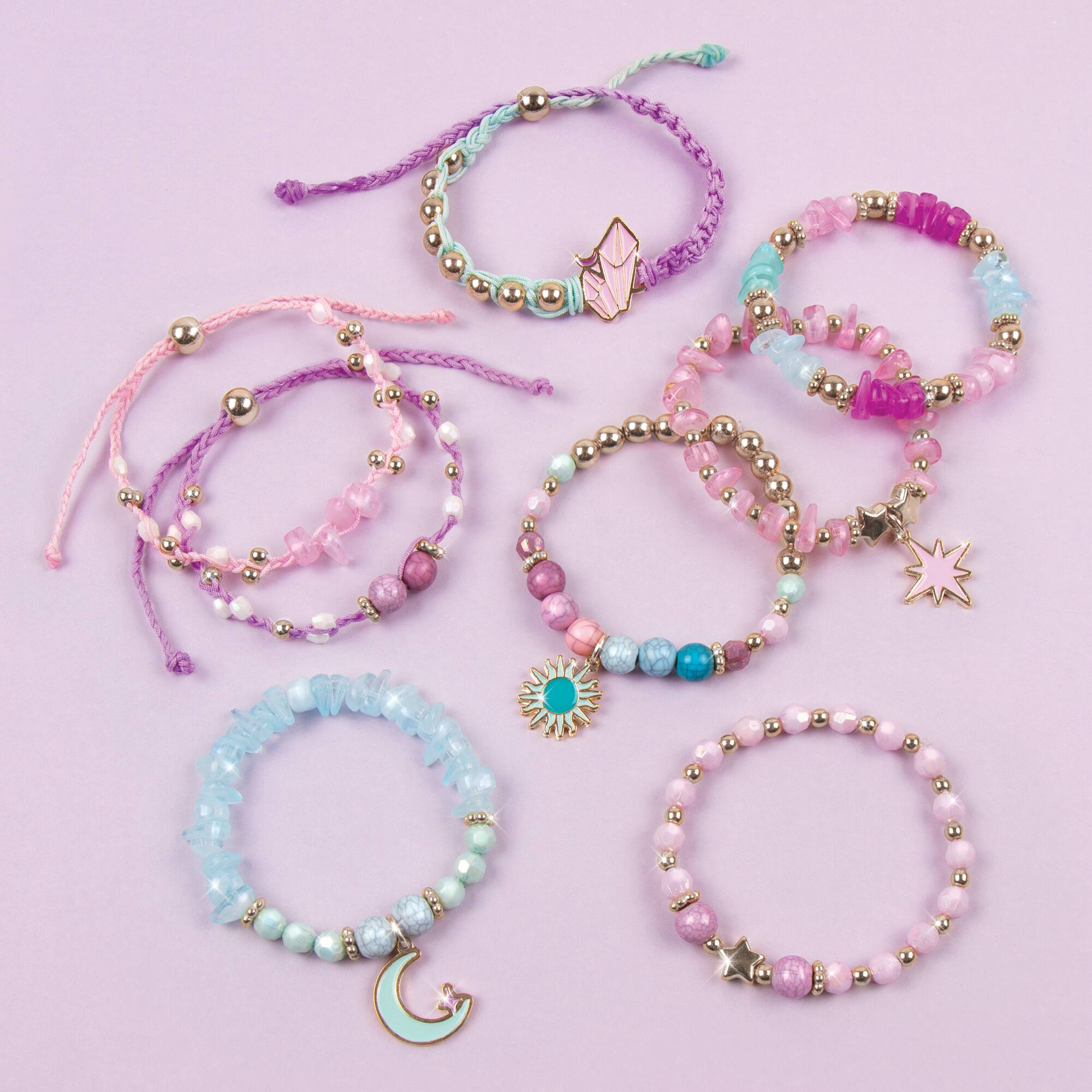8 Pack: Make It Real™ Celestial Stones Bracelets Kit