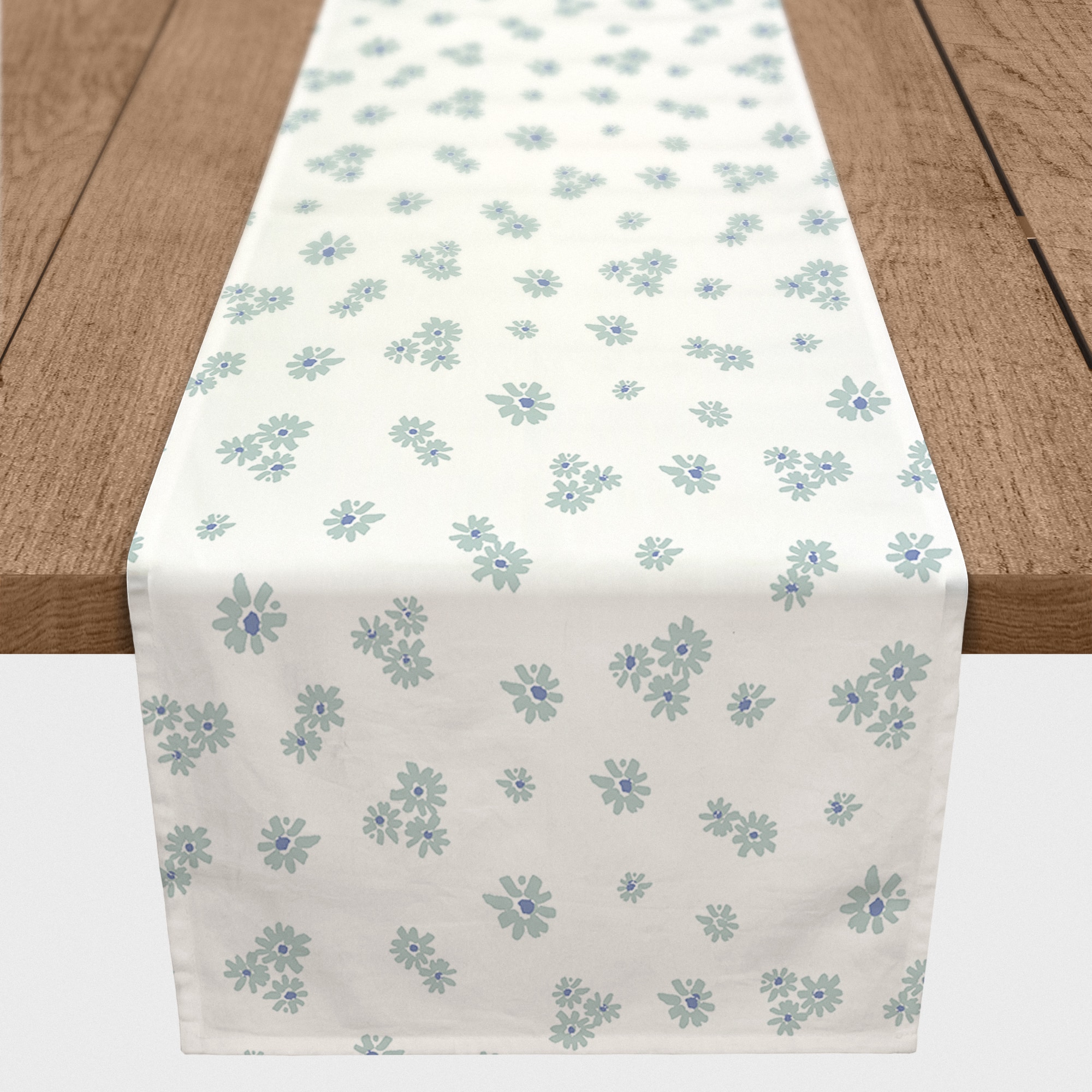 72" Daisy Pattern Cotton Twill Table Runner