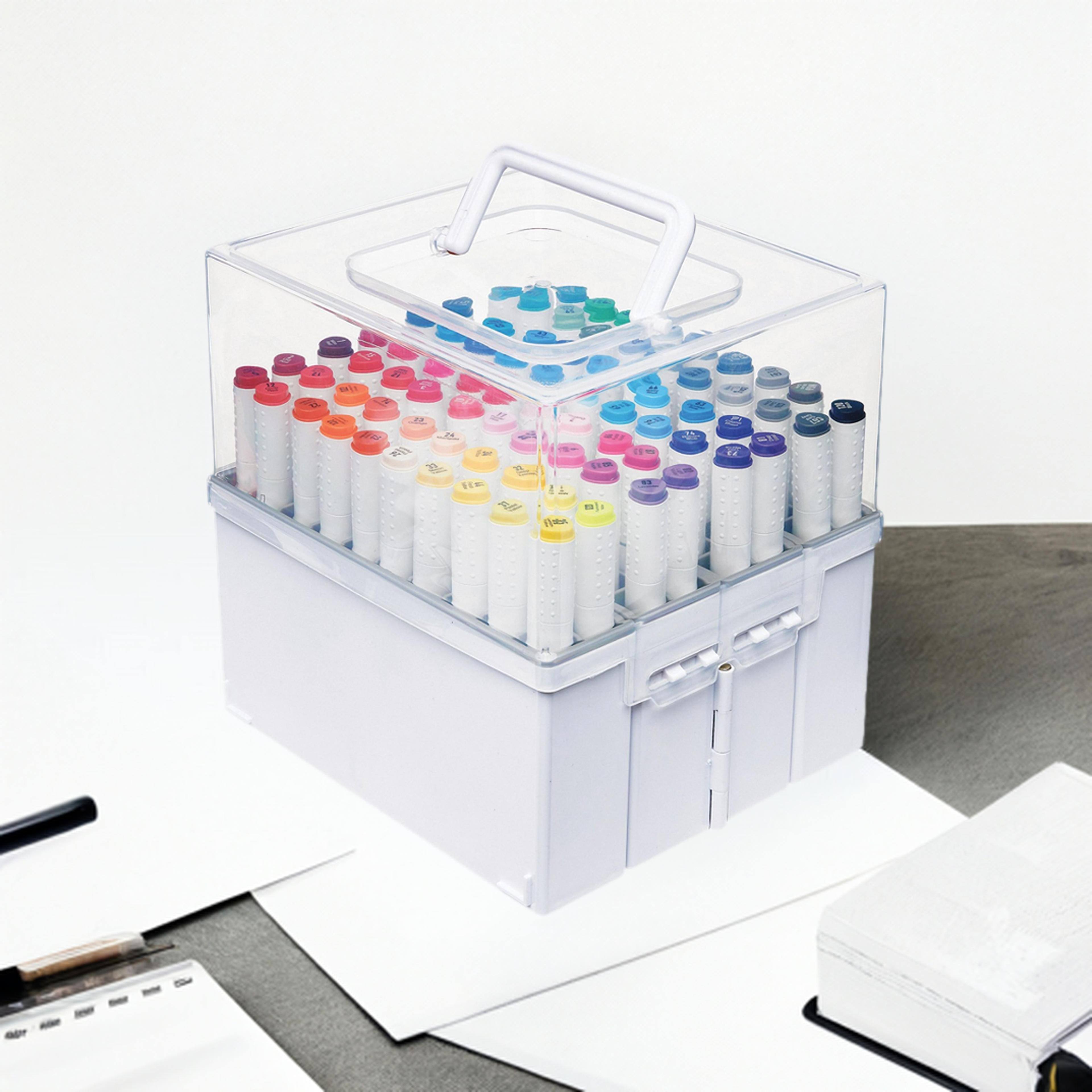 Deflecto® White/Clear Expandable Accordion Marker Organizer
