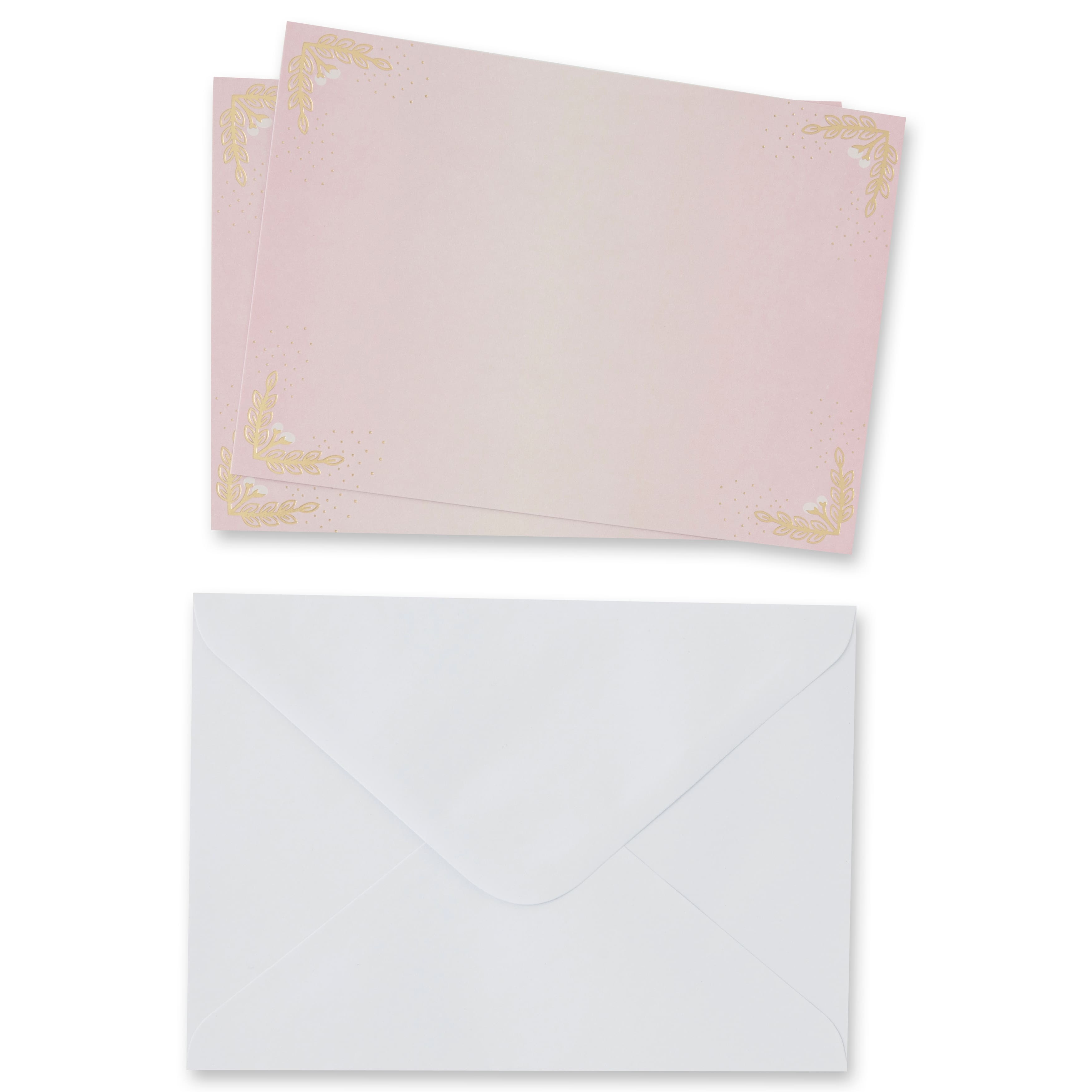 12 Packs: 40 ct. (480 total) Blush Glam Flat Cards &#x26; Envelopes by Recollections&#x2122;, 5&#x22; x 7&#x22;