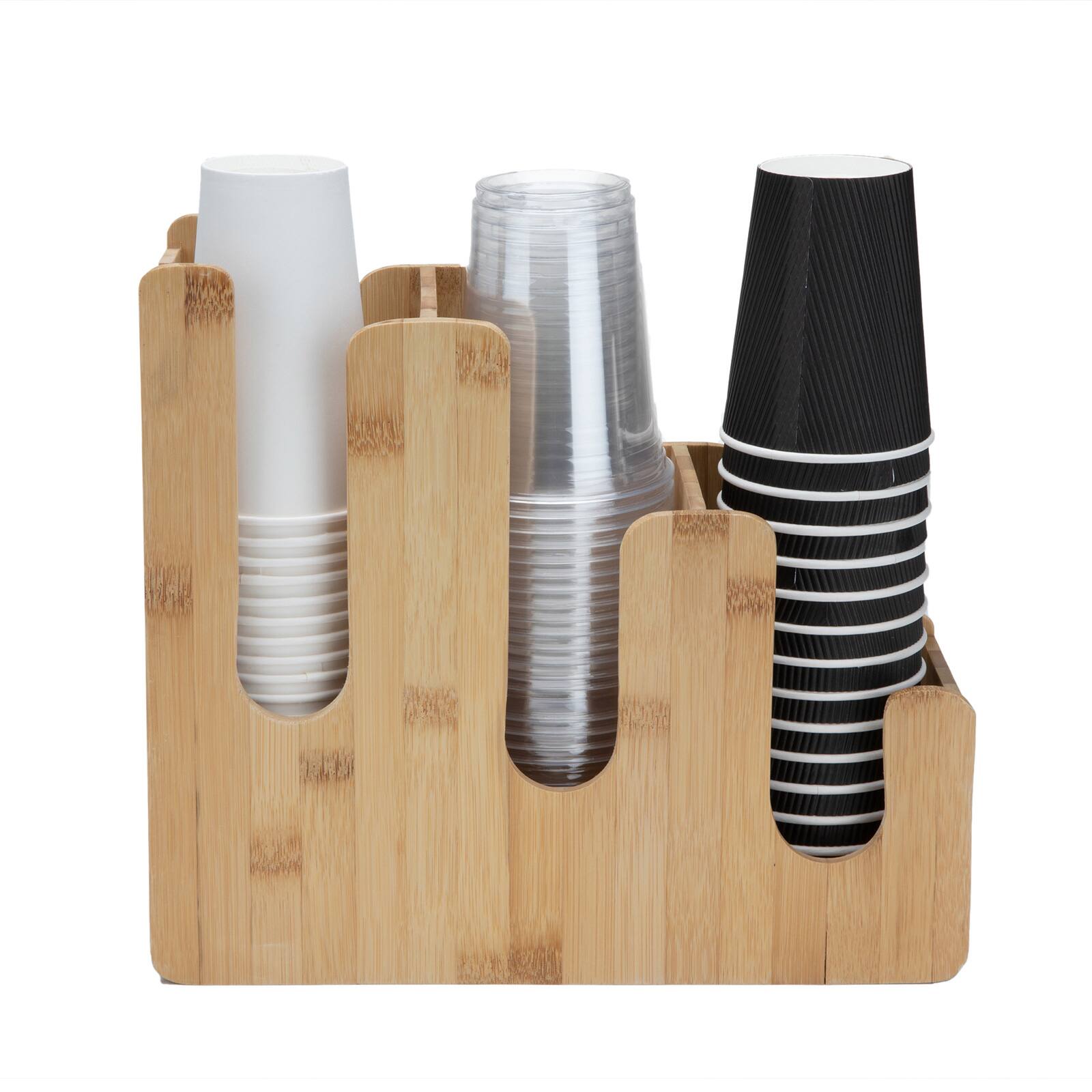 Mind Reader Brown 3 Compartment Bamboo Holder