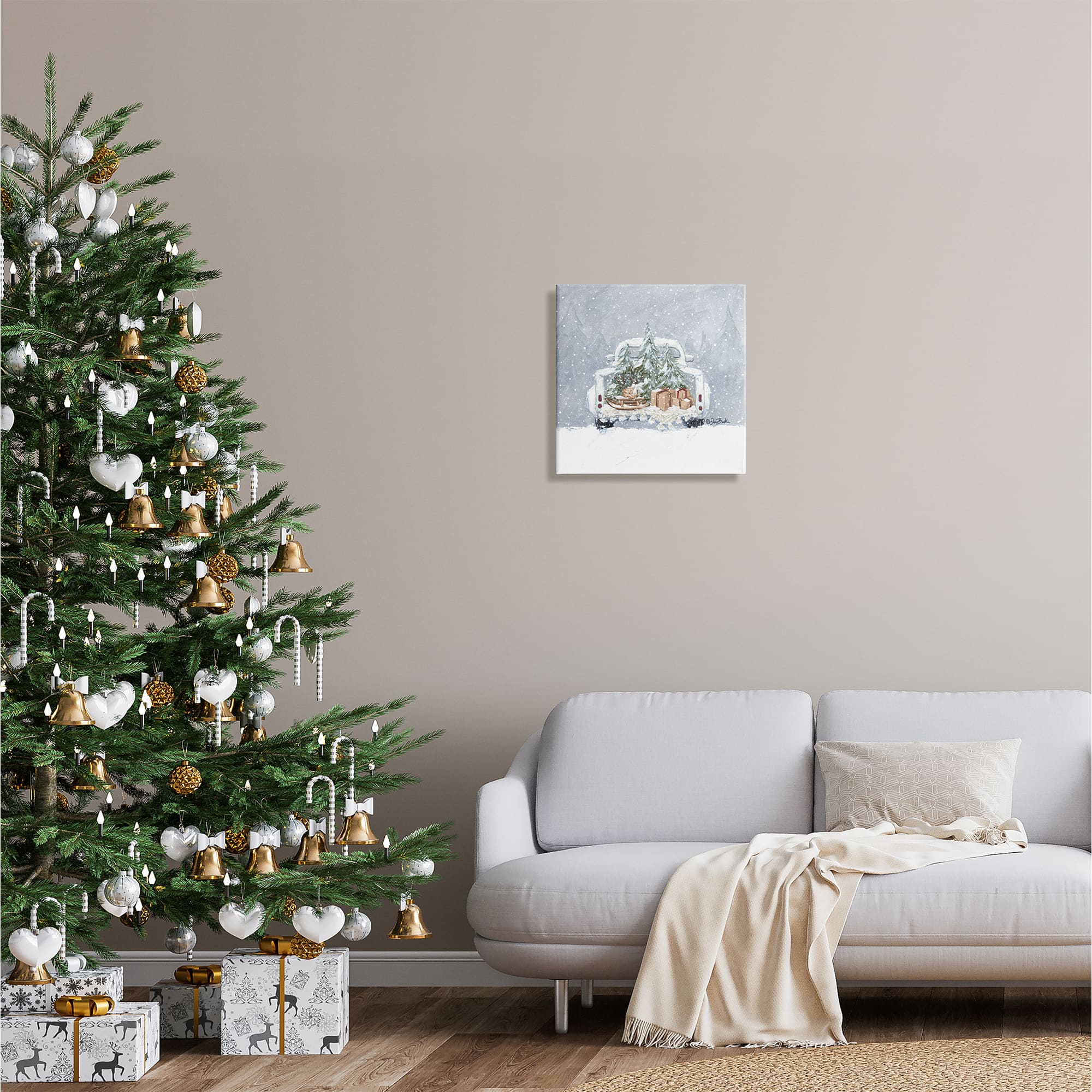 Stupell Industries Winter Snow Holiday Gifts Canvas Wall Art
