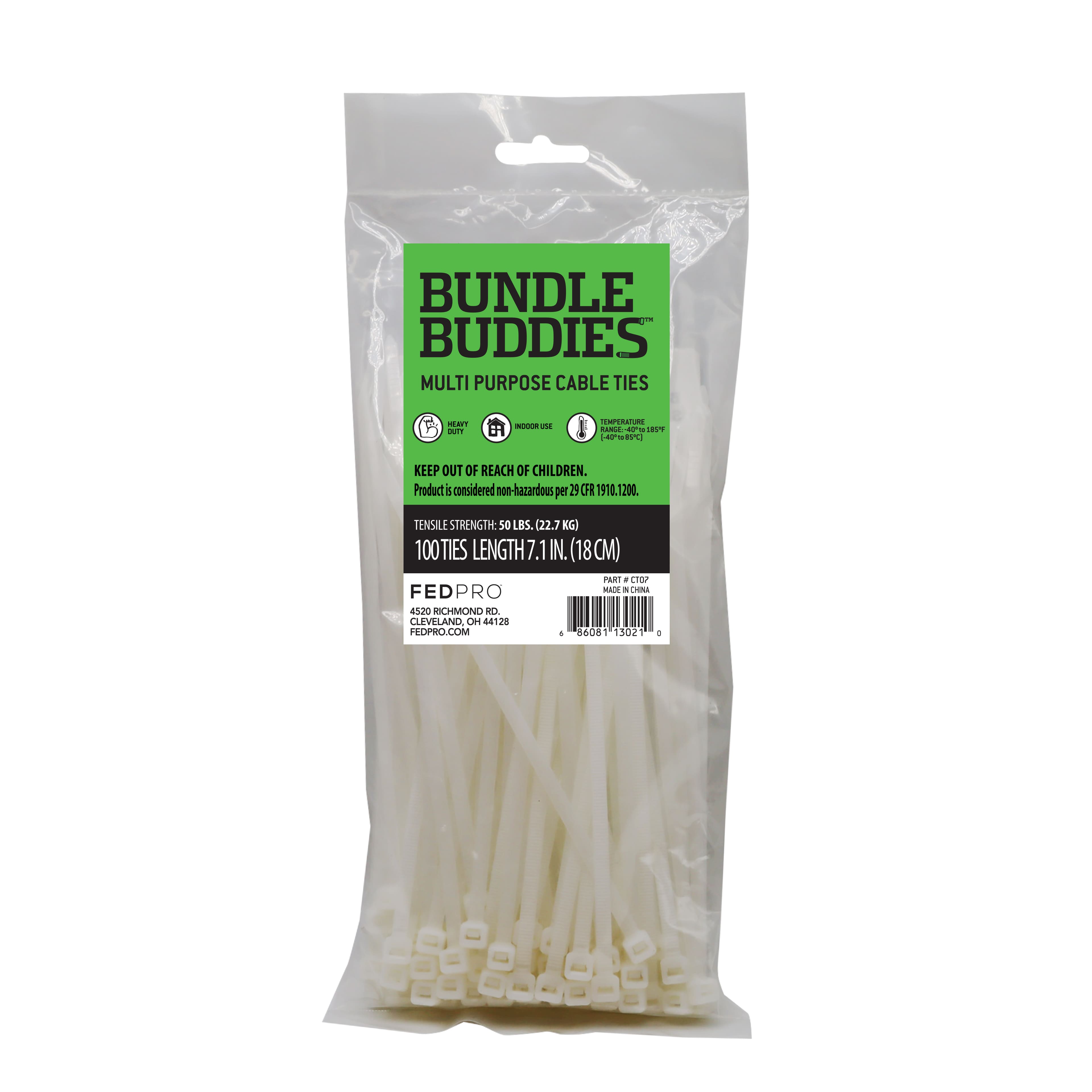 Bundle Buddies&#x2122; 7&#x22; Natural Multi-Purpose Cable Ties, 100ct.