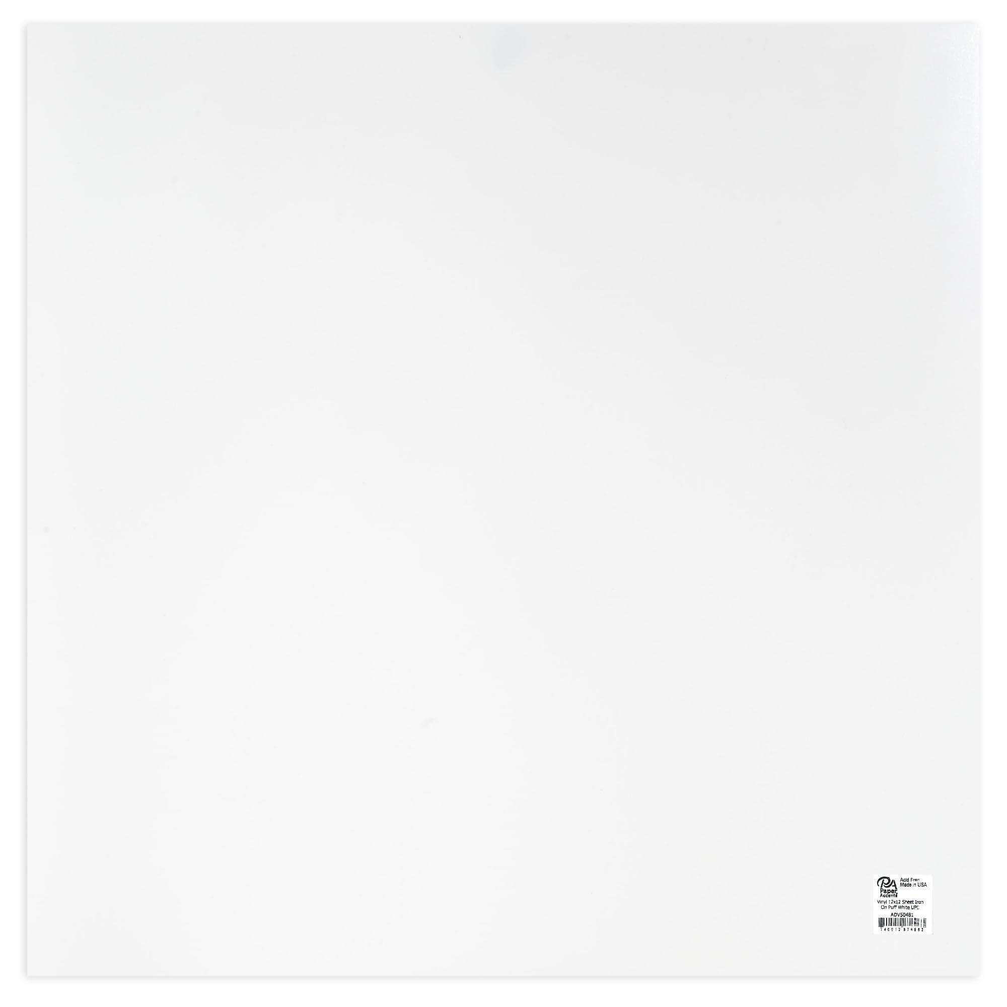PA Vinyl White Iron-On Puff Vinyl
