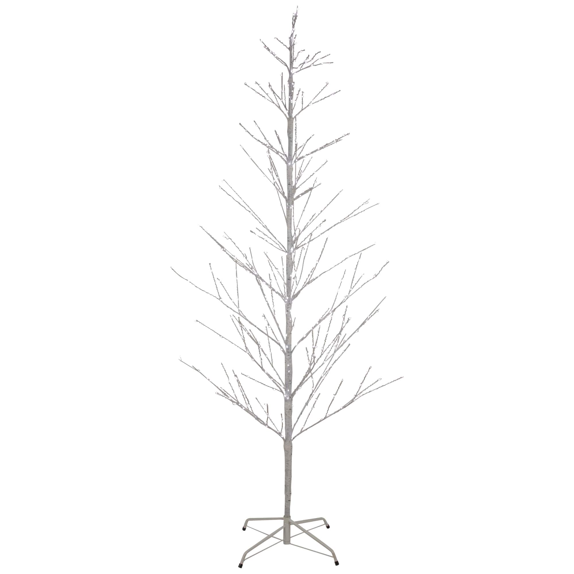 6ft. PreLit White Birch Twig Artificial Tree, Pure White LED Lights