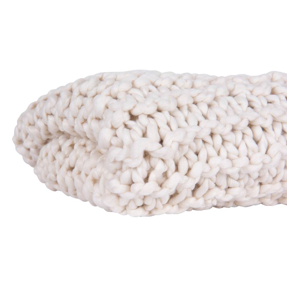 Hello Honey® Cream Acrylic Chunky Knit Throw Blanket