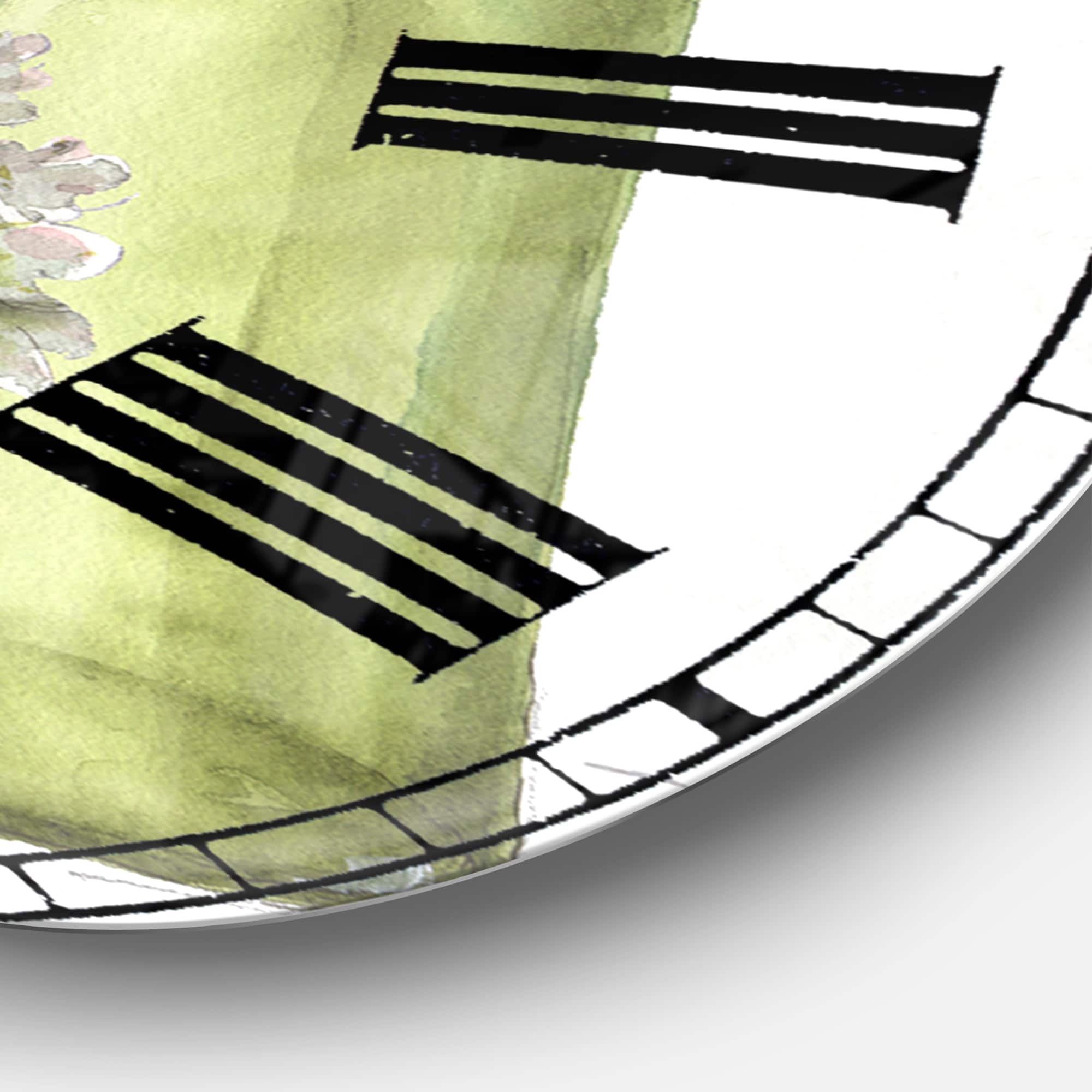 Designart &#x27;Mixed Botanical Green Leaves Viii Farmhouse Wall Clock