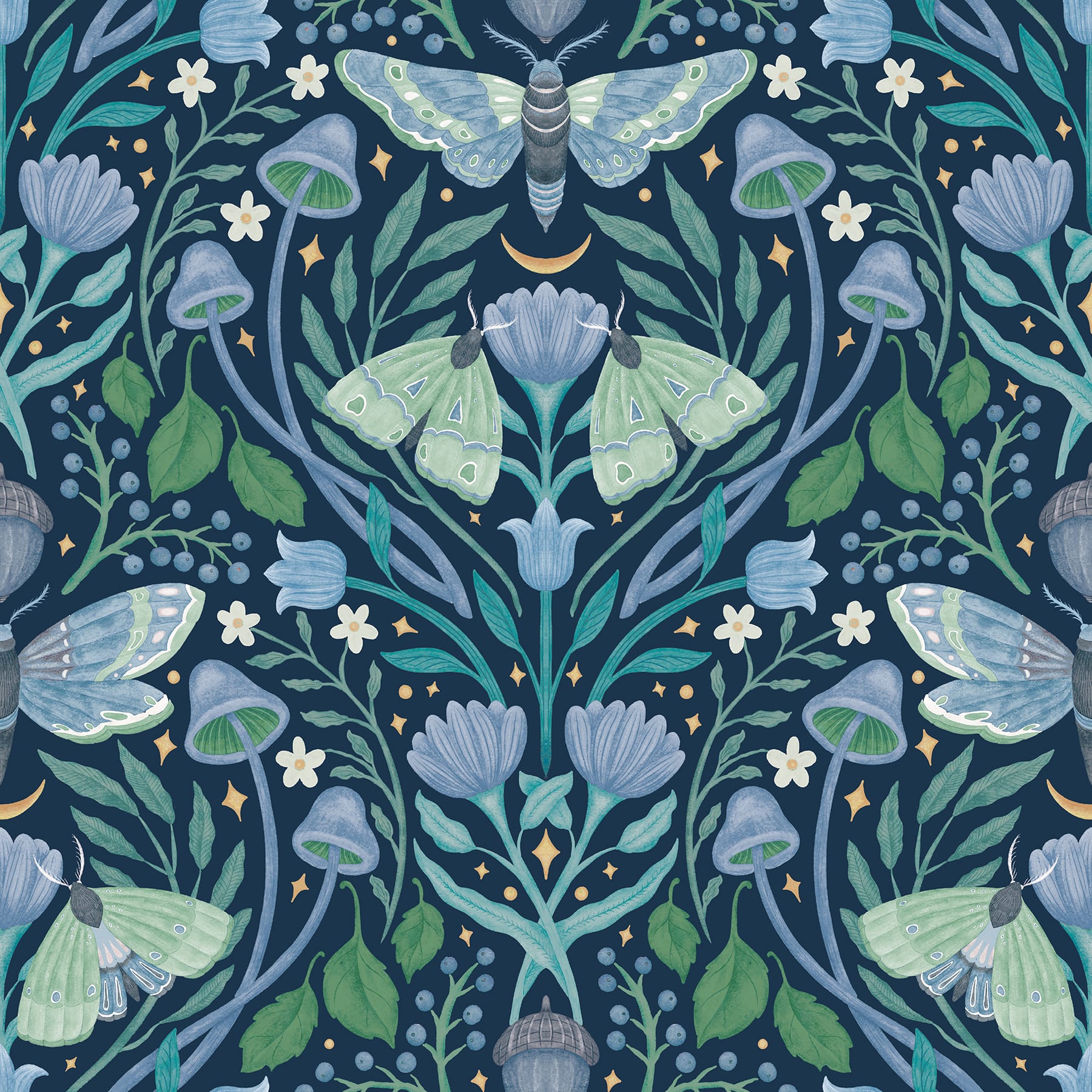 RoomMates Enchanted Forest Damask Peel & Stick Wallpaper