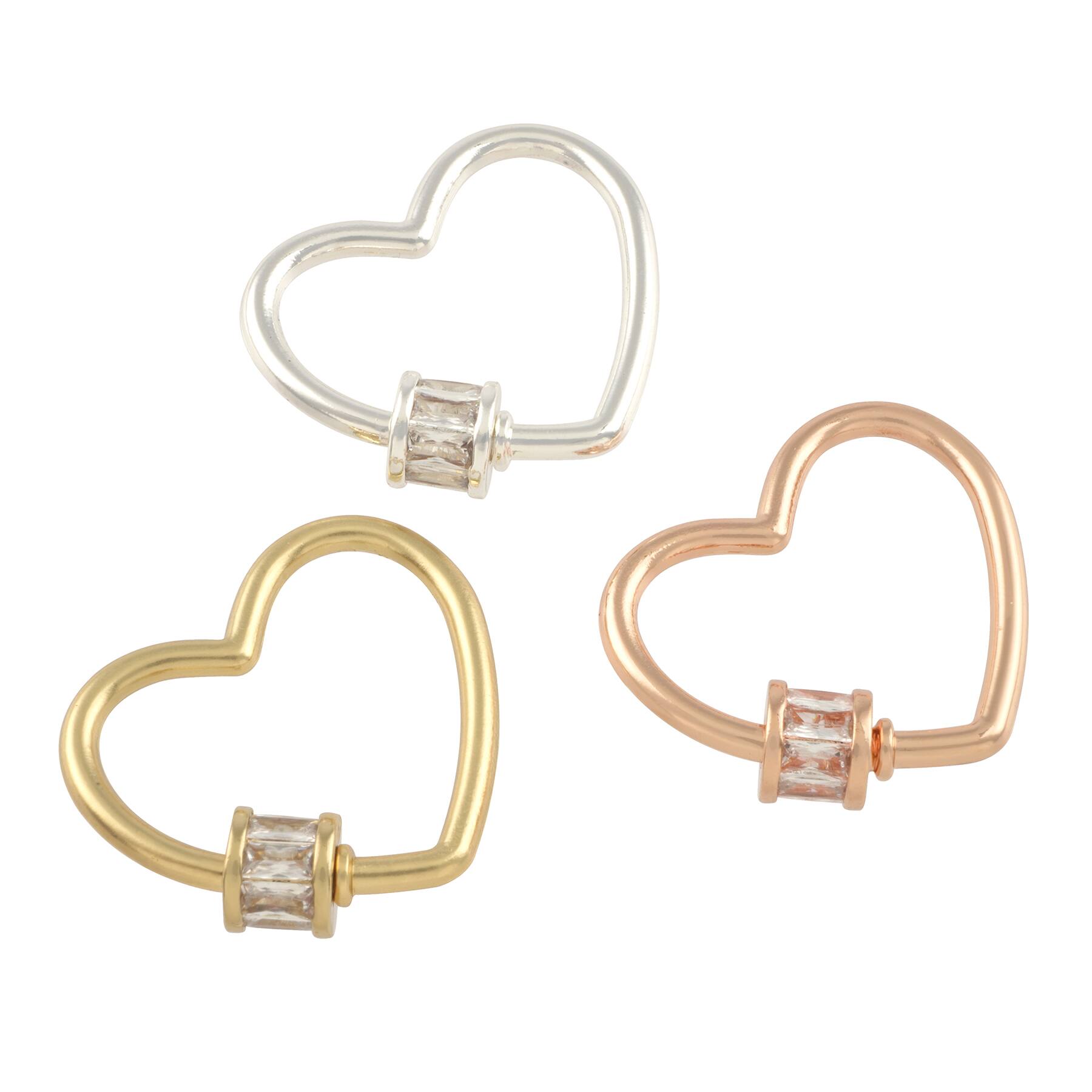 6 Packs: 4 ct. (24 total) 21mm Mixed Heart-Shaped Screw Closures by Bead Landing™