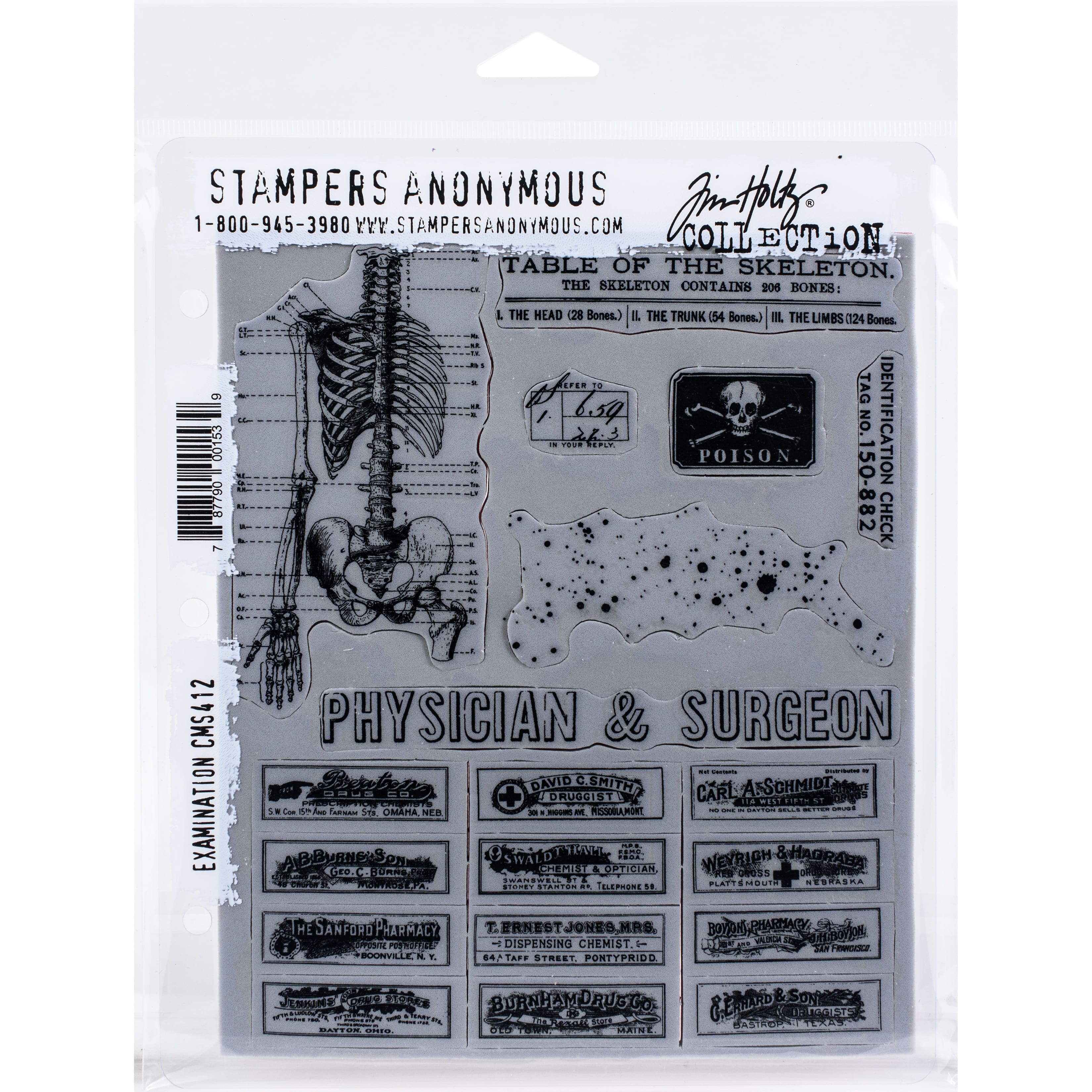 Stampers Anonymous Tim Holtz&#xAE; Examination Cling Stamps