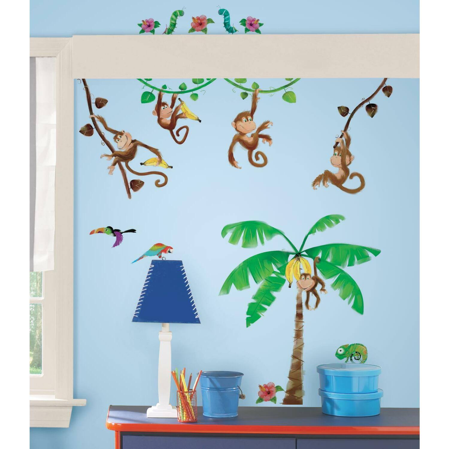 RoomMates Monkey Business Peel &#x26; Stick Wall DecalsRoomMates Monkey Business Peel &#x26; Stick Wall Decals