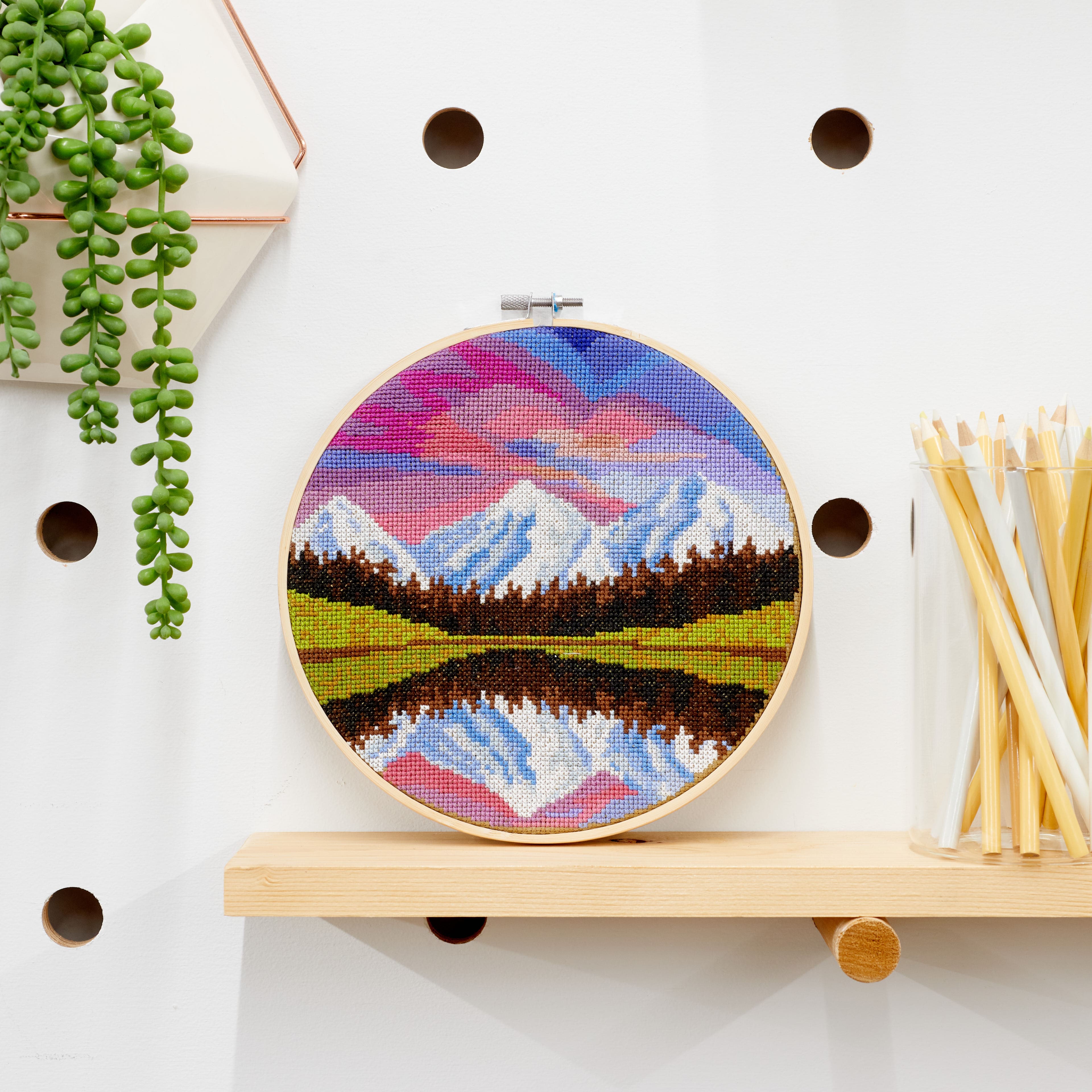 8" Coloured Sky Cross Stitch Kit by Loops & Threads®