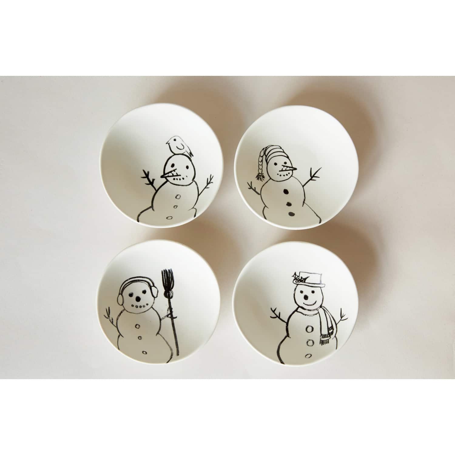 Hello Honey® 4" Snowman Stoneware Bowl Set