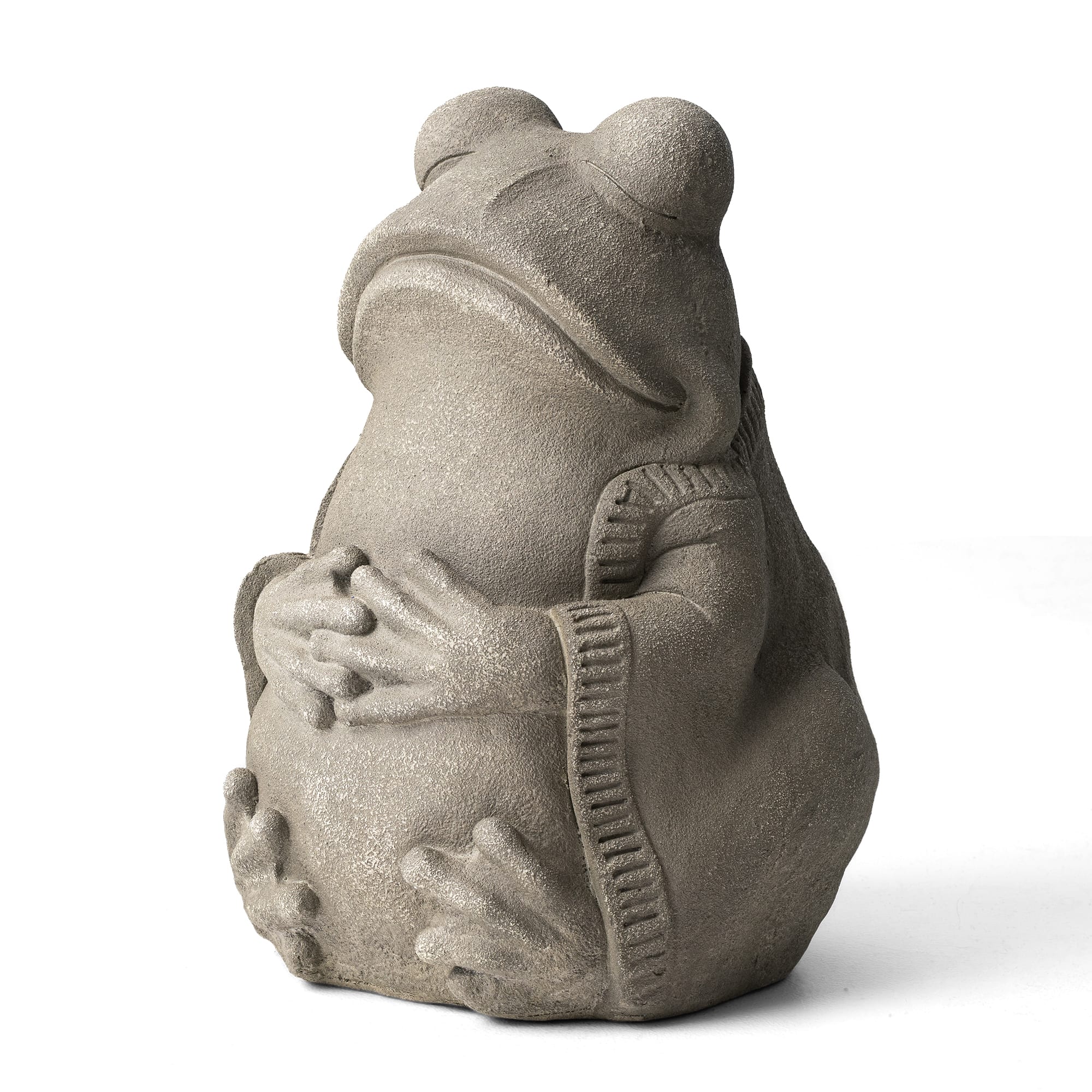 Glitzhome® 16.75" Faux Concrete Zen-Style Frog Garden Statue