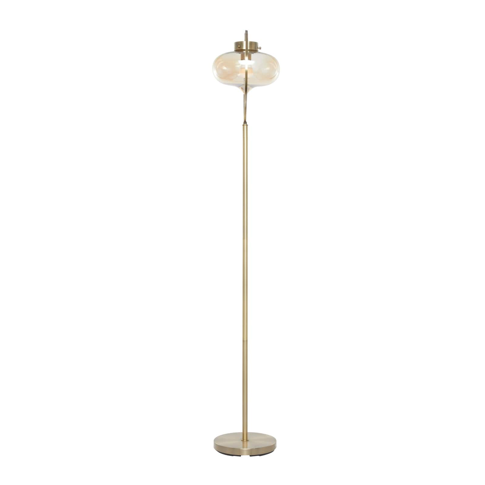 Gold Iron Contemporary Floor Lamp, 14&#x22; x 14&#x22; x 9&#x22;