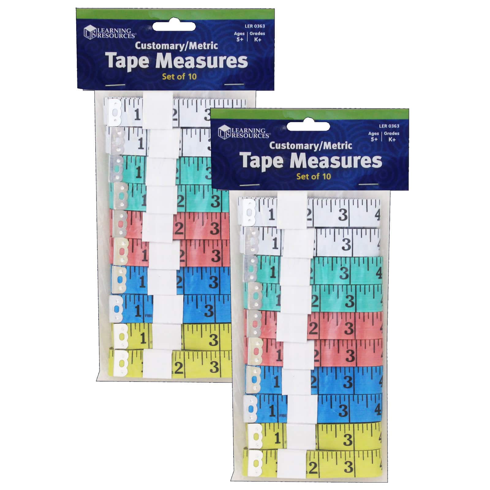 Learning Resources 60" Metric Tape, 2 Packs of 10