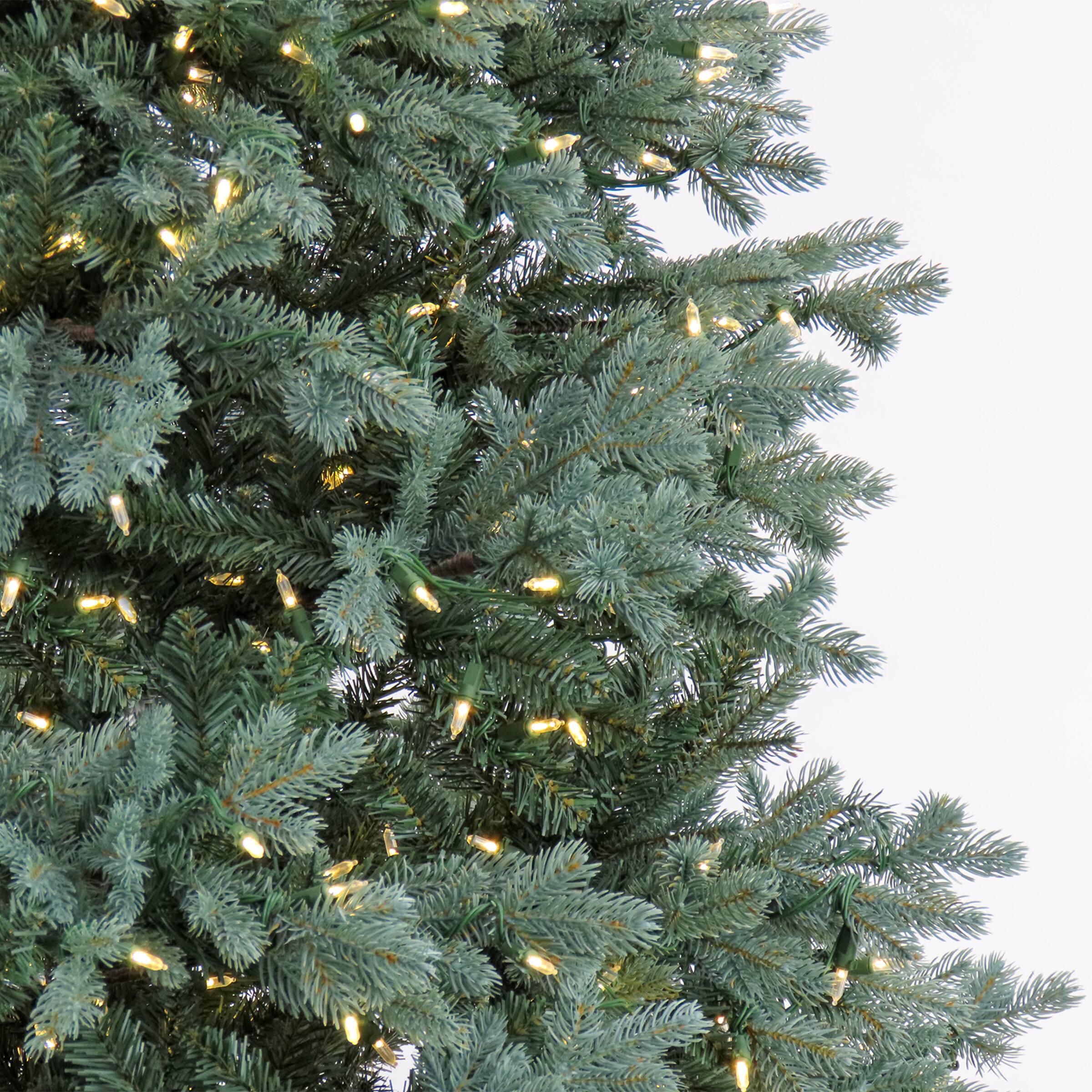 6.5ft. Pre-lit Artificial Feel Real® Wellesley Fir Hinged Tree with Powerconnect, White LED Lights