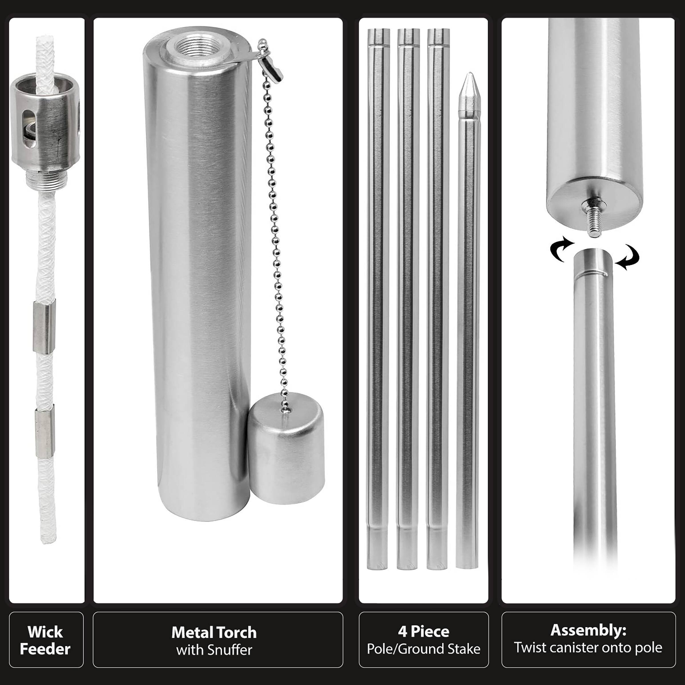 Sorbus 60" Matney Stainless Steel Outdoor Torches , 2ct.
