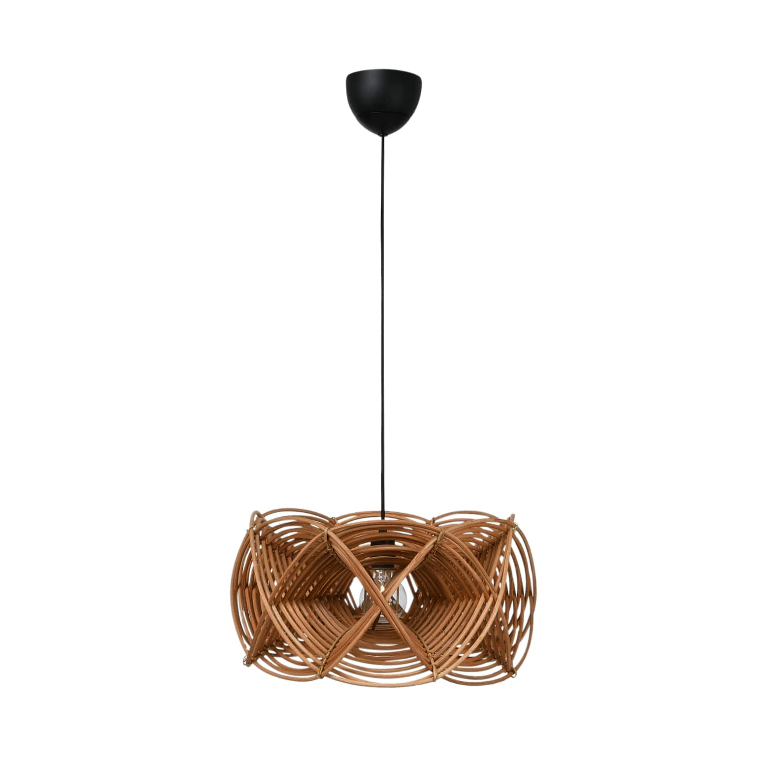 21&#x22; Natural Modern Woven Rattan Ceiling Light