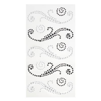 Black & Silver Rhinestone Flourish Stickers by Recollections™ | Michaels