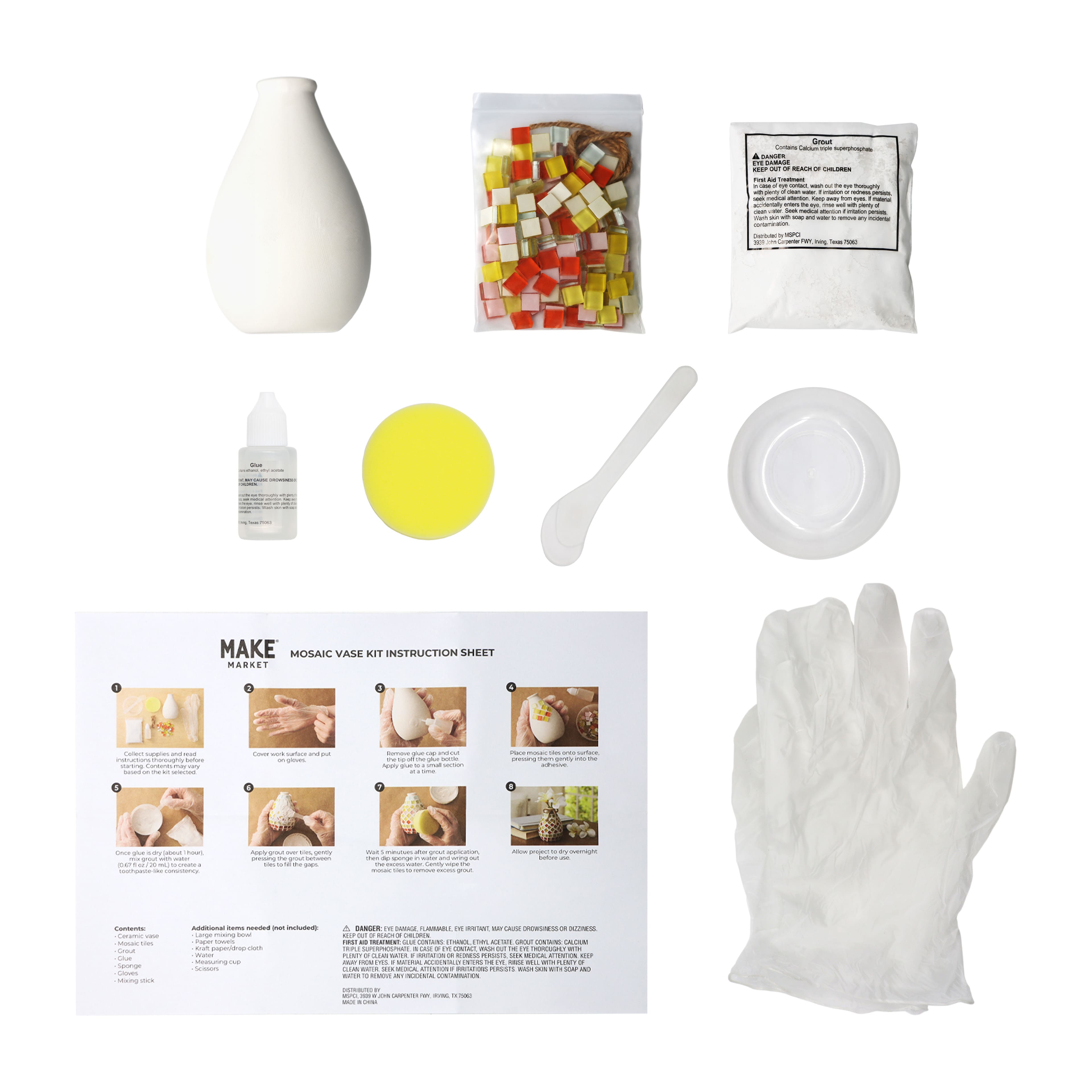 4&#x22; Warm Tones Mosaic Vase Kit by Make Market&#xAE;