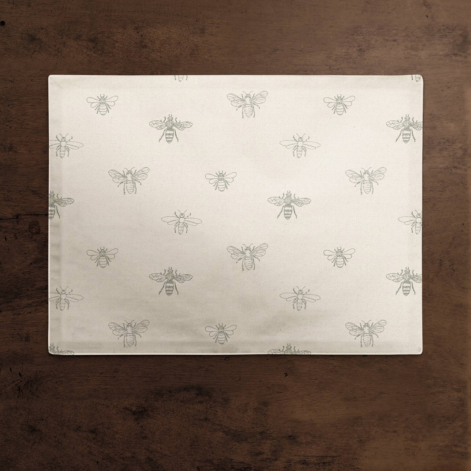 Delicate Bee Pattern Cotton Twill Placemat